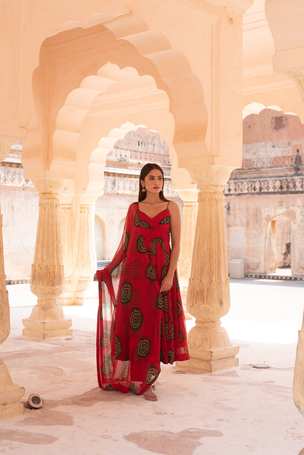 Ehsaas Red Anarkali Set Gulabo Jaipur