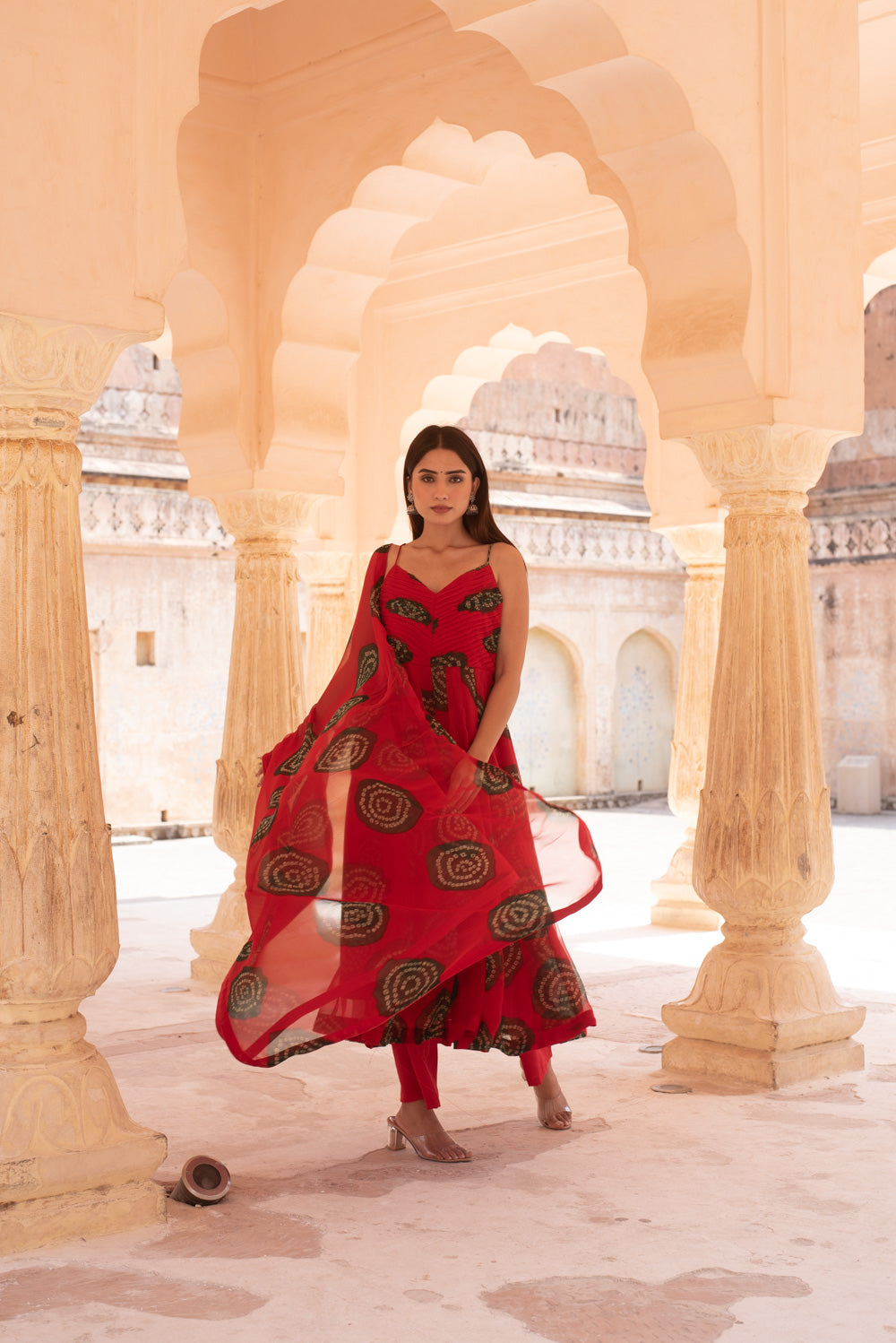 Ehsaas Red Anarkali Set Gulabo Jaipur