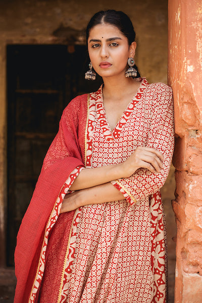 Farida Red Set Gulabo Jaipur