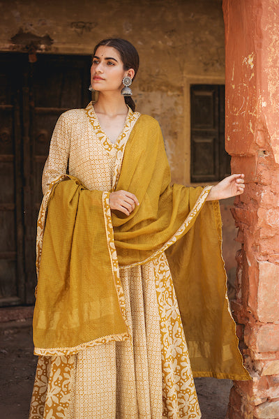 Farida Yellow Set Gulabo Jaipur