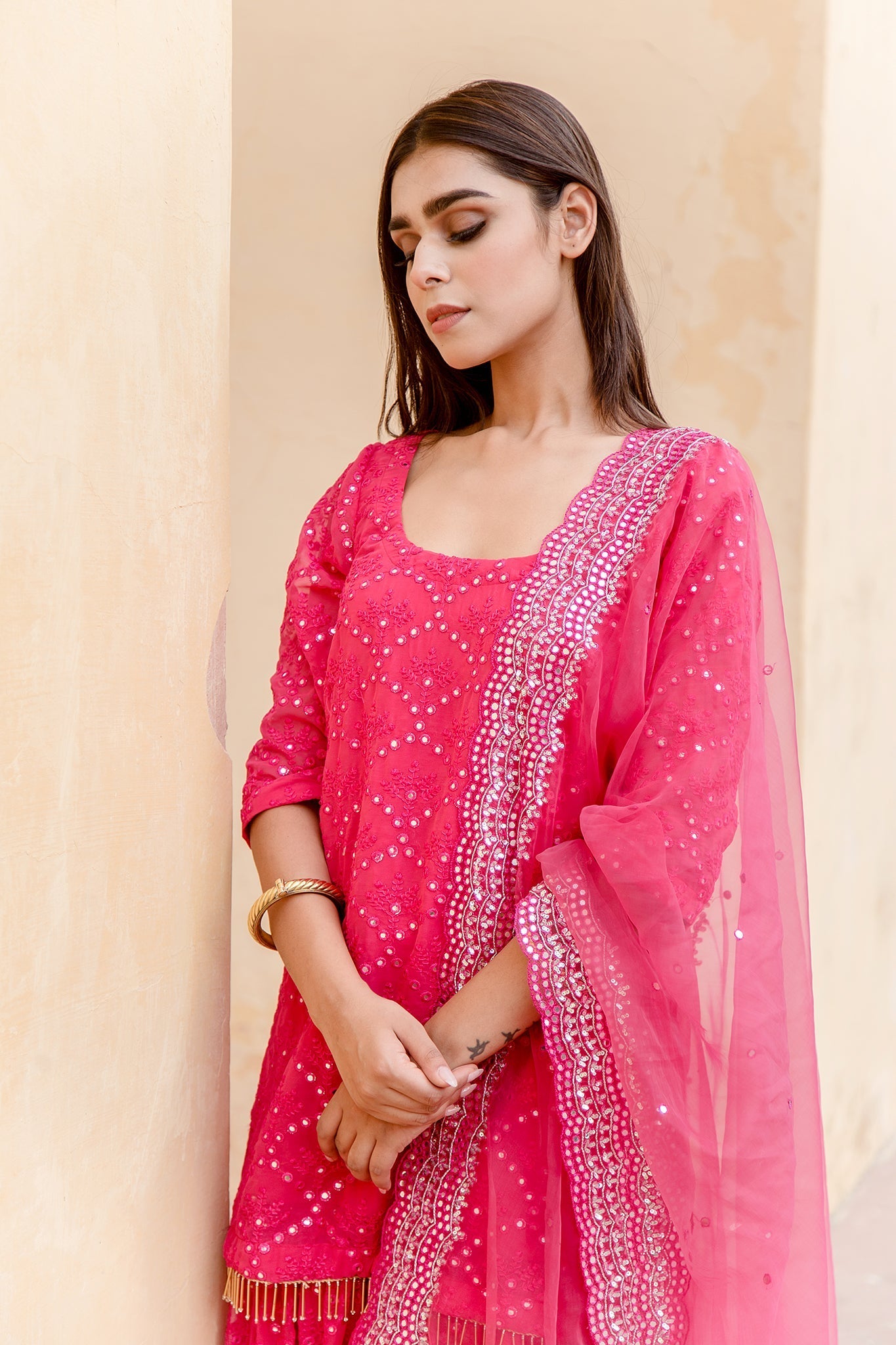 GLORY Pink Sharara Set Gulabo Jaipur