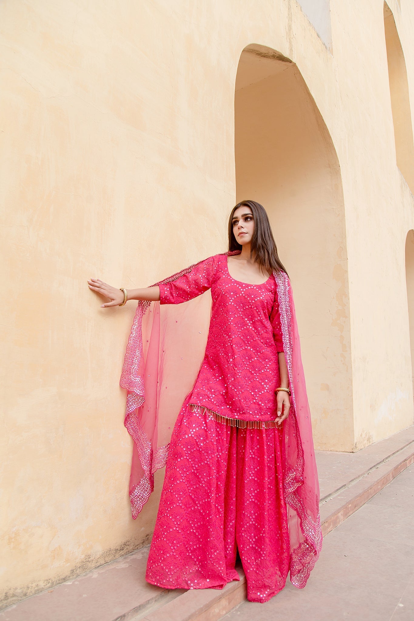 GLORY Pink Sharara Set Gulabo Jaipur