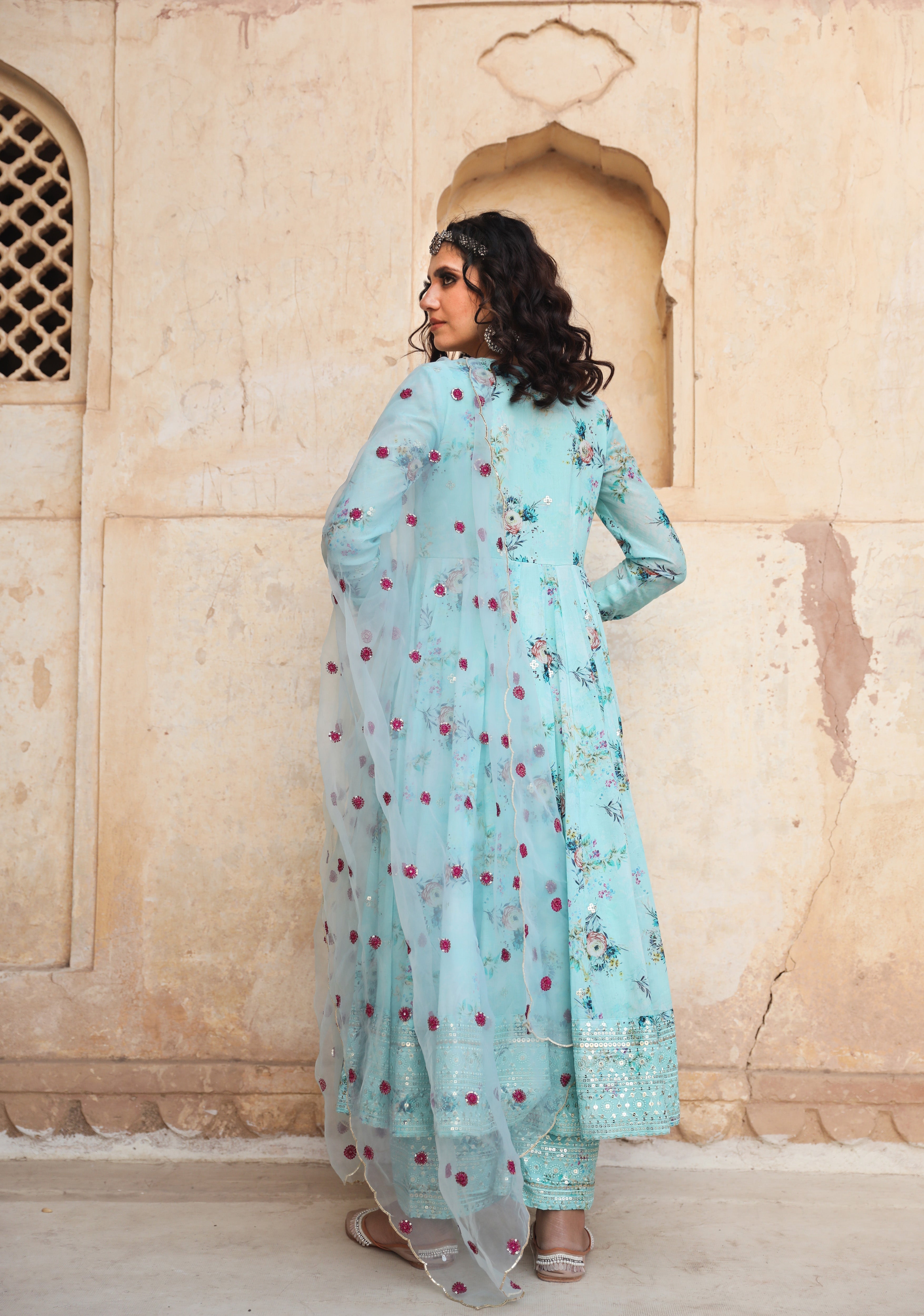 GUL BLUE ANARKALI SET Gulabo Jaipur