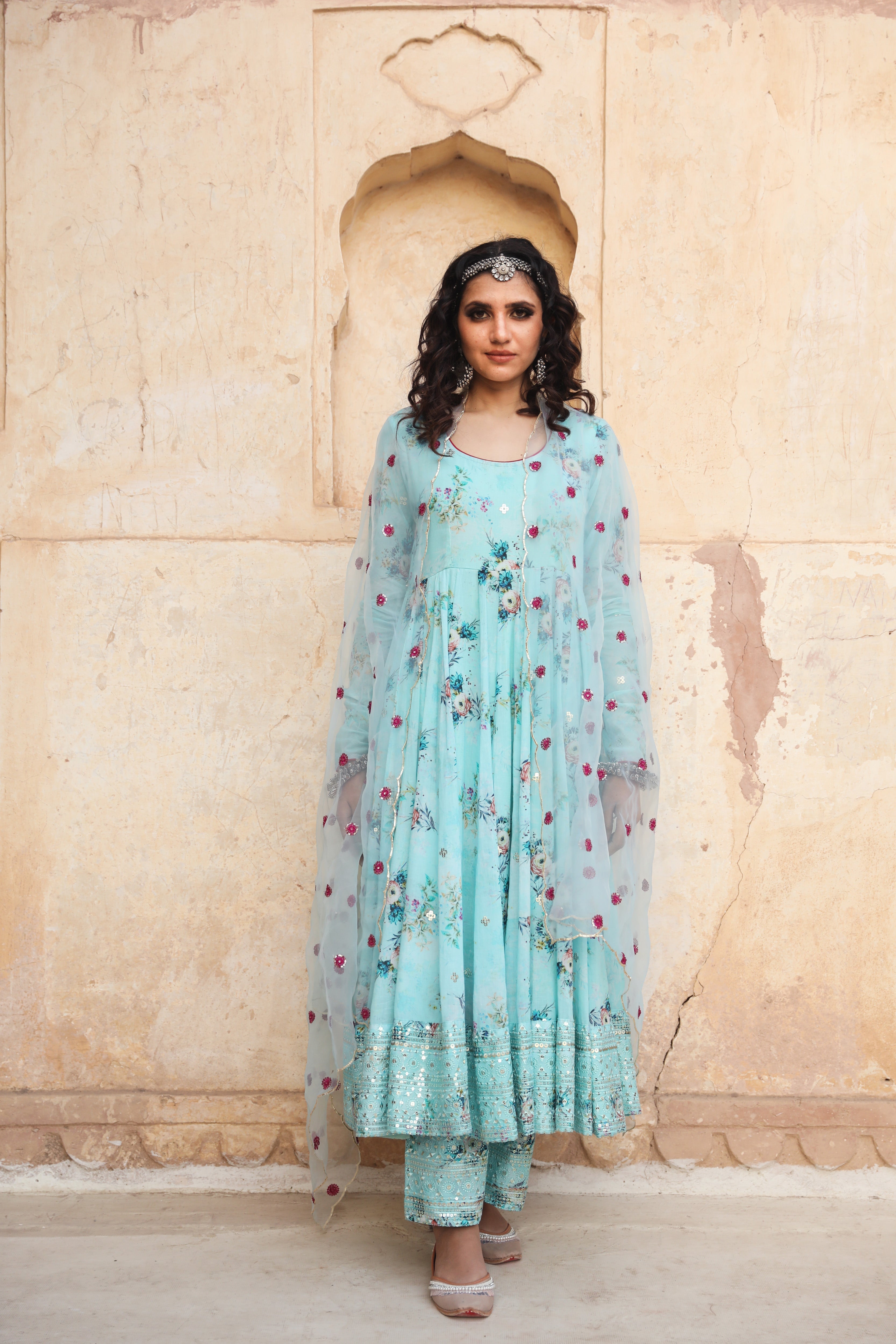 GUL BLUE ANARKALI SET Gulabo Jaipur