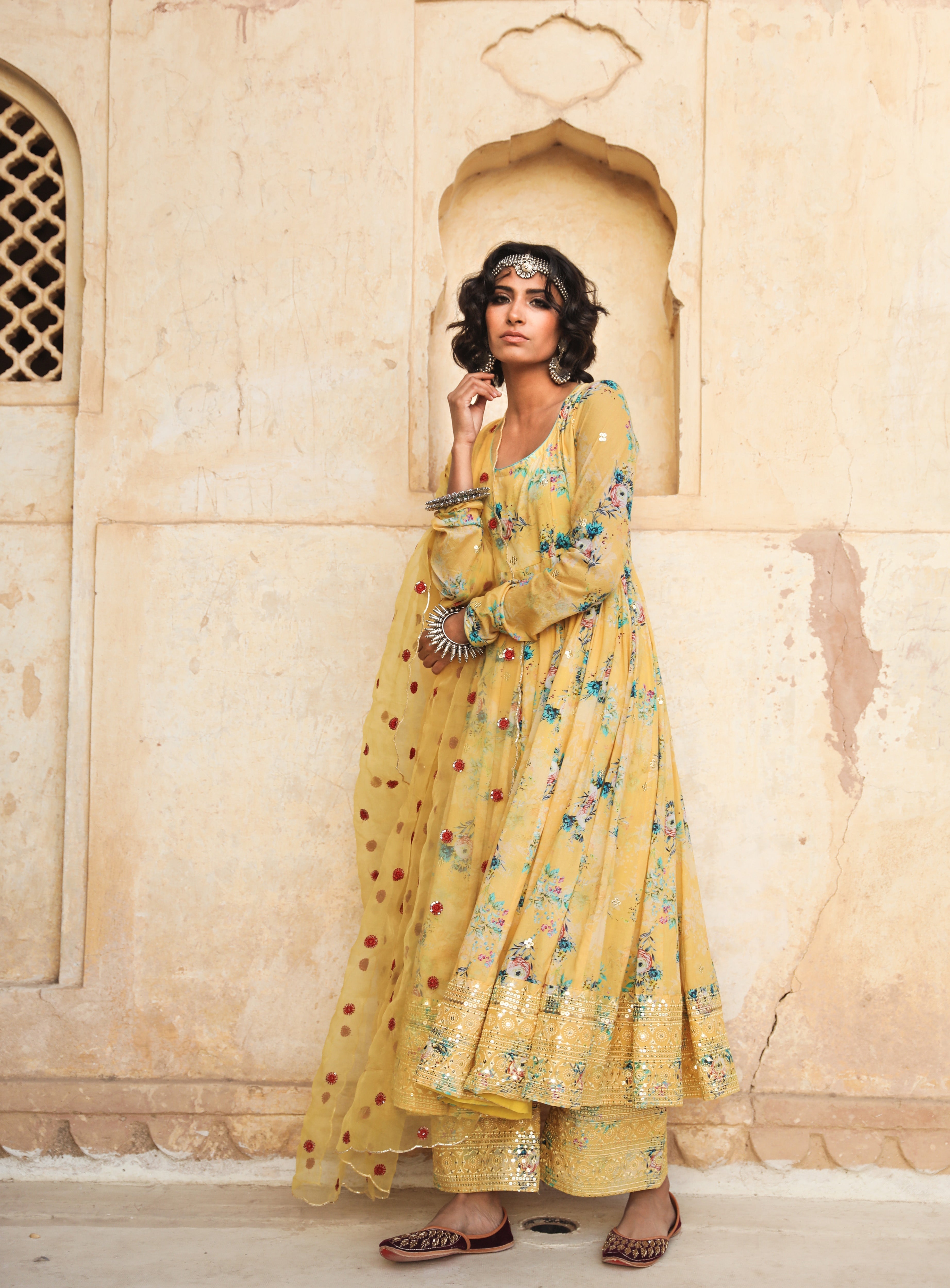 GUL YELLOW ANARKALI SET Gulabo Jaipur