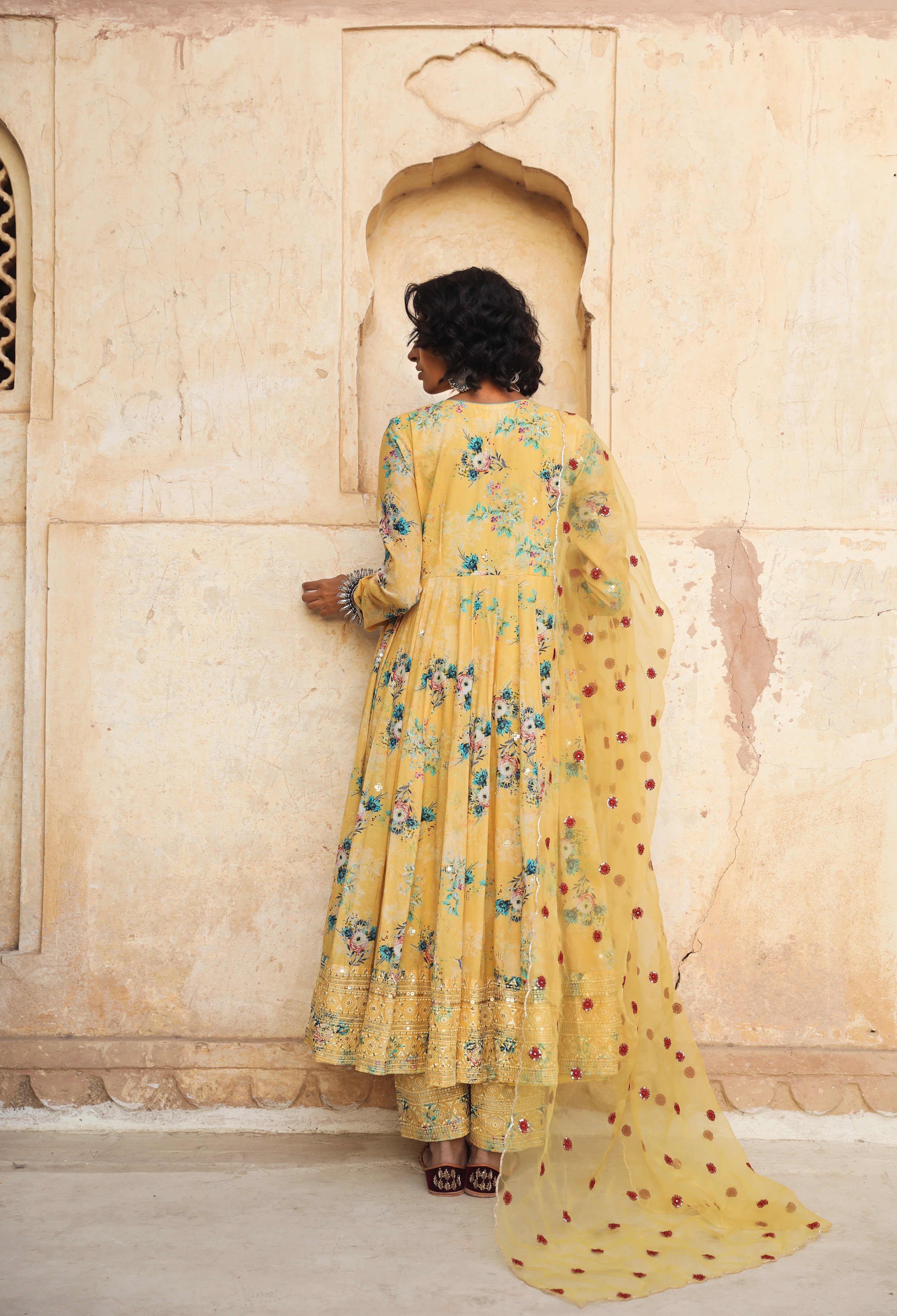 GUL YELLOW ANARKALI SET Gulabo Jaipur