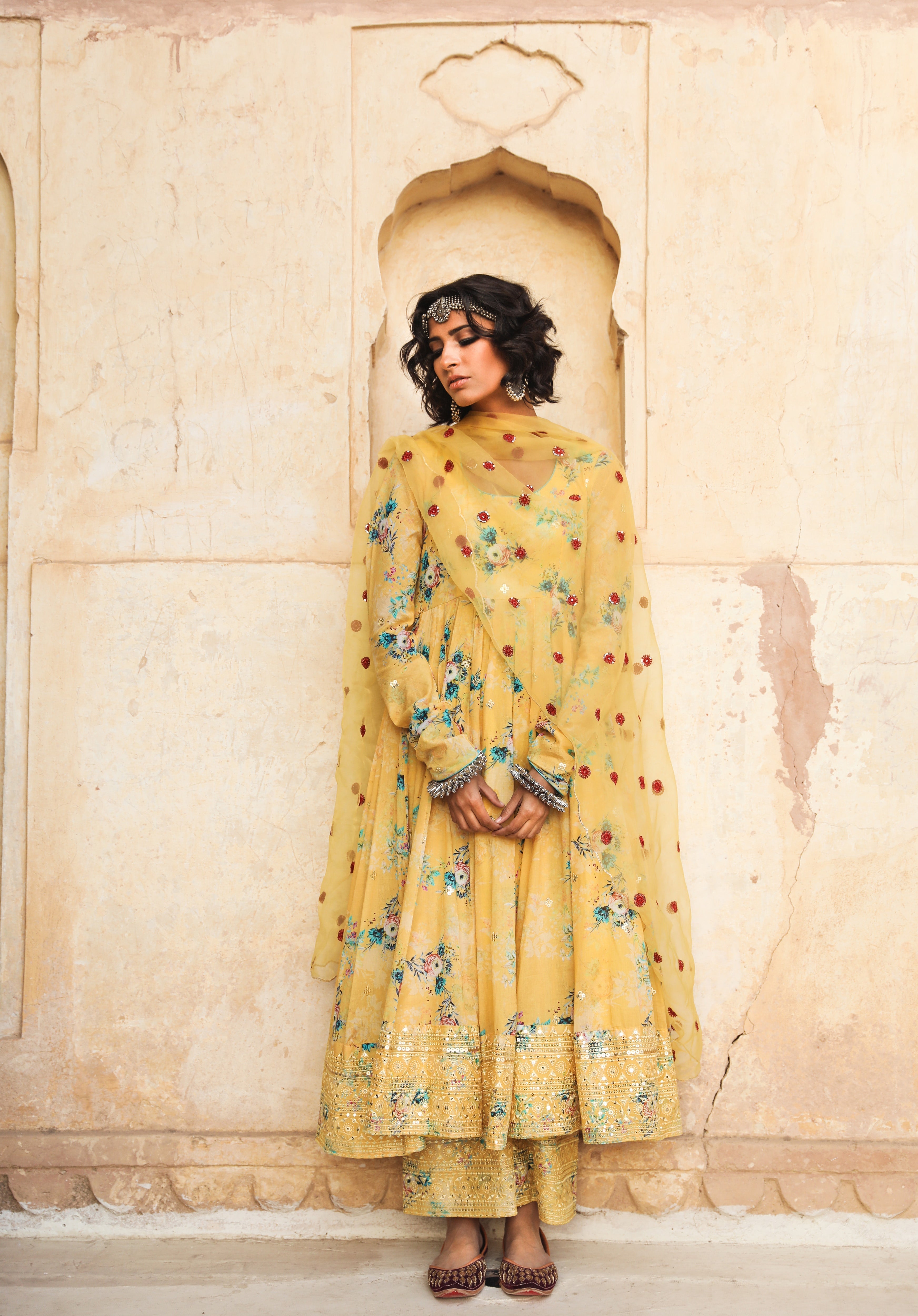 GUL YELLOW ANARKALI SET Gulabo Jaipur