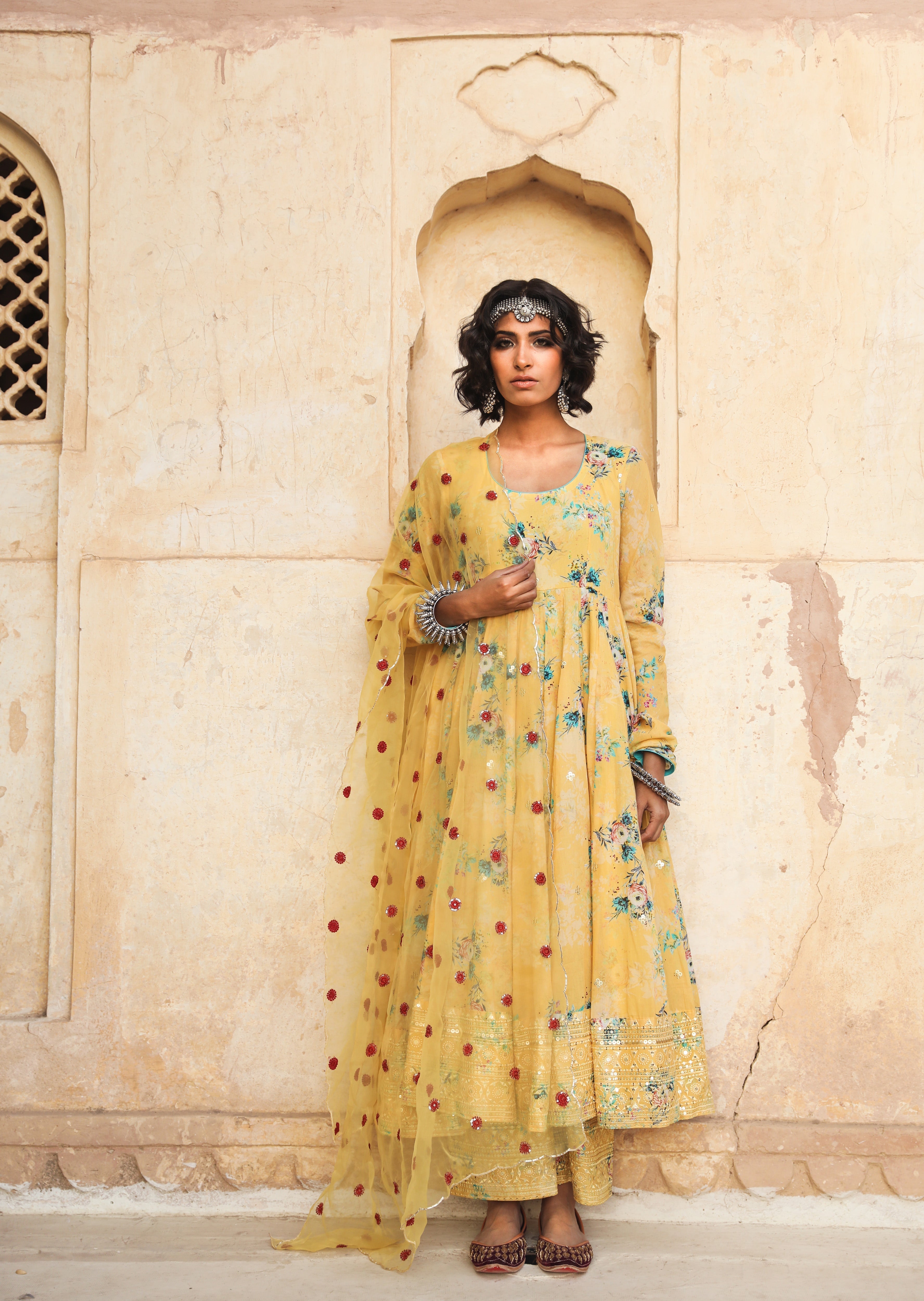 GUL YELLOW ANARKALI SET Gulabo Jaipur