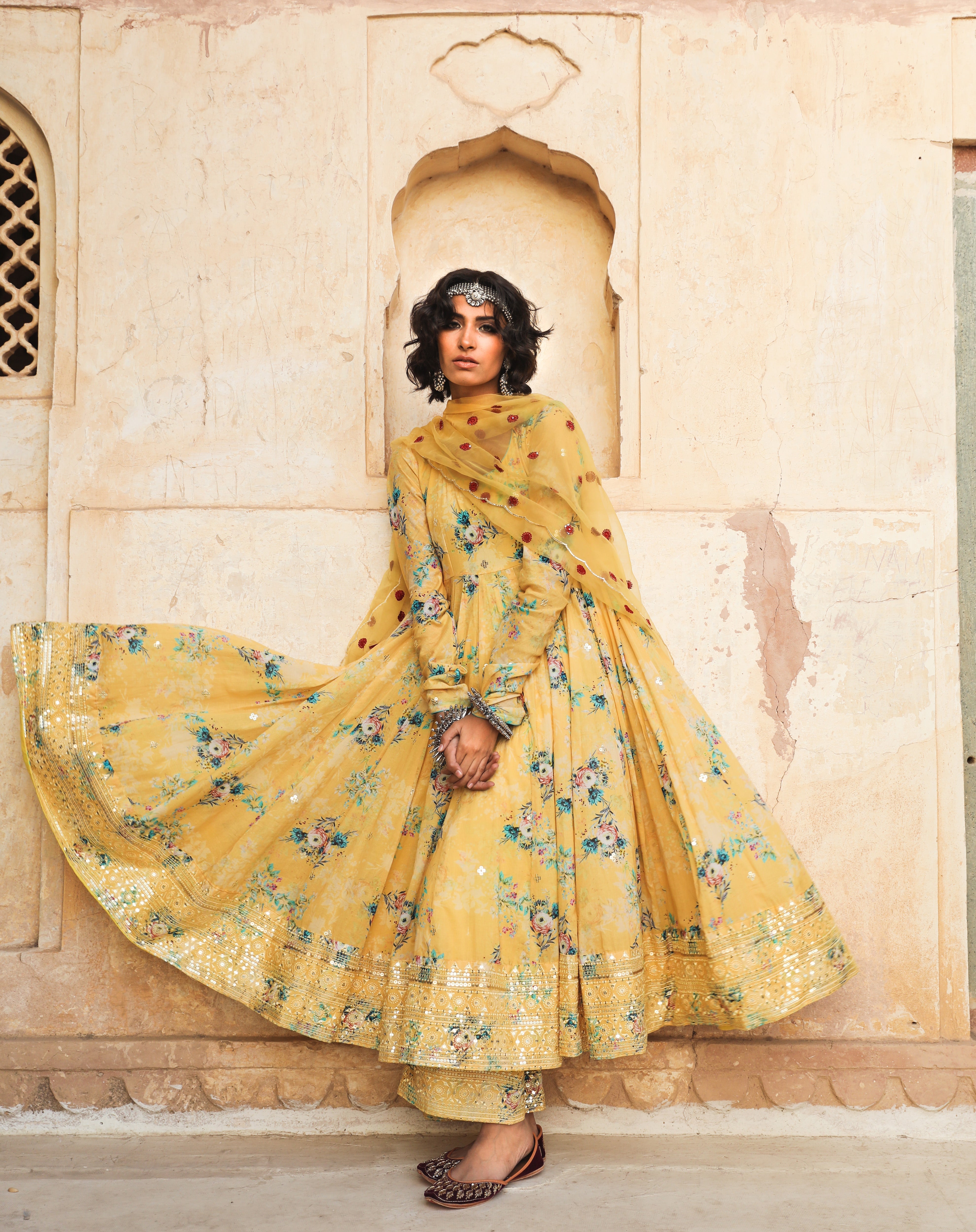 GUL YELLOW ANARKALI SET Gulabo Jaipur