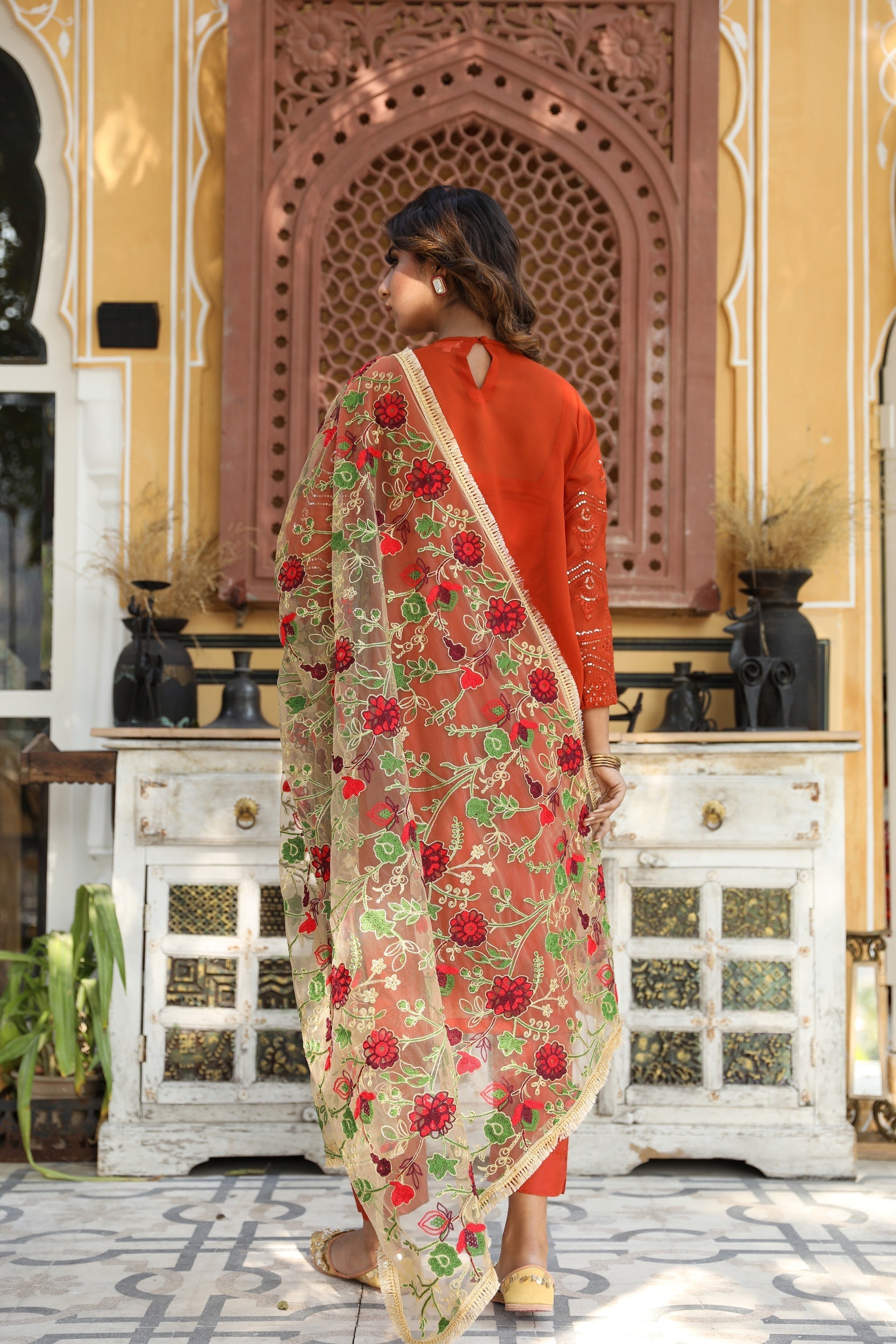 Gulnaz Burnt Orange Set Gulabo Jaipur