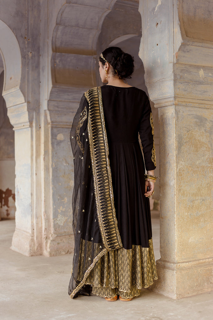 Gulzar Black Anarkali set Gulabo Jaipur