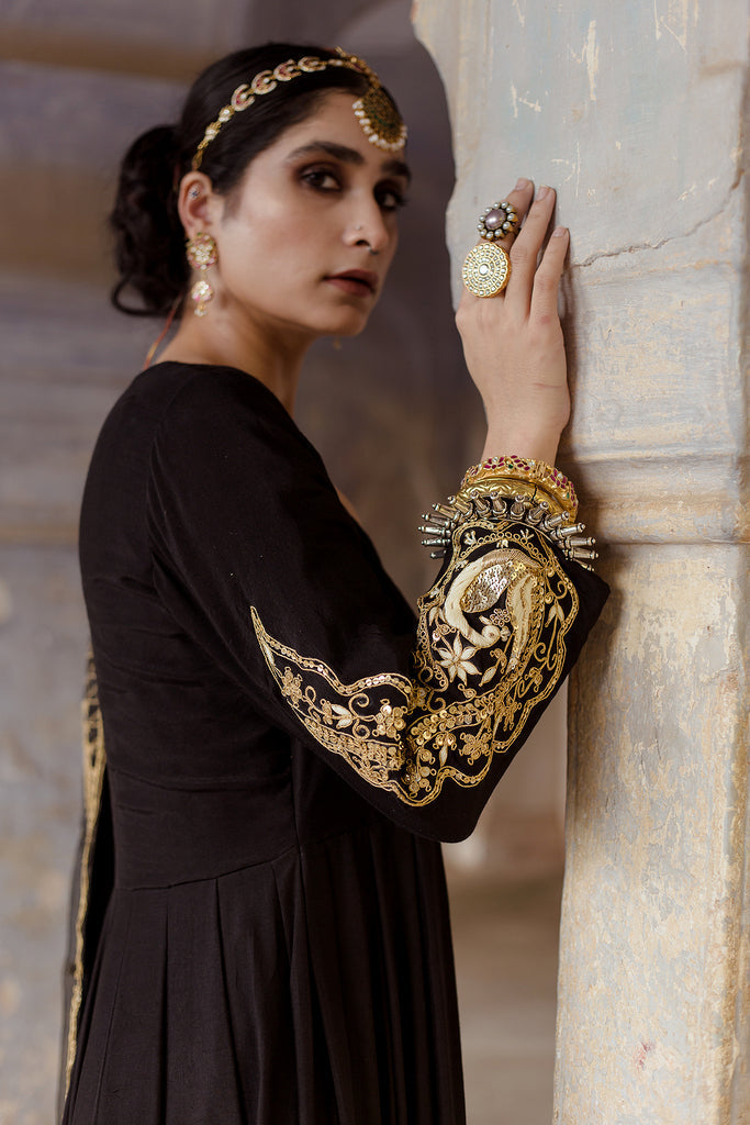 Gulzar Black Anarkali set Gulabo Jaipur