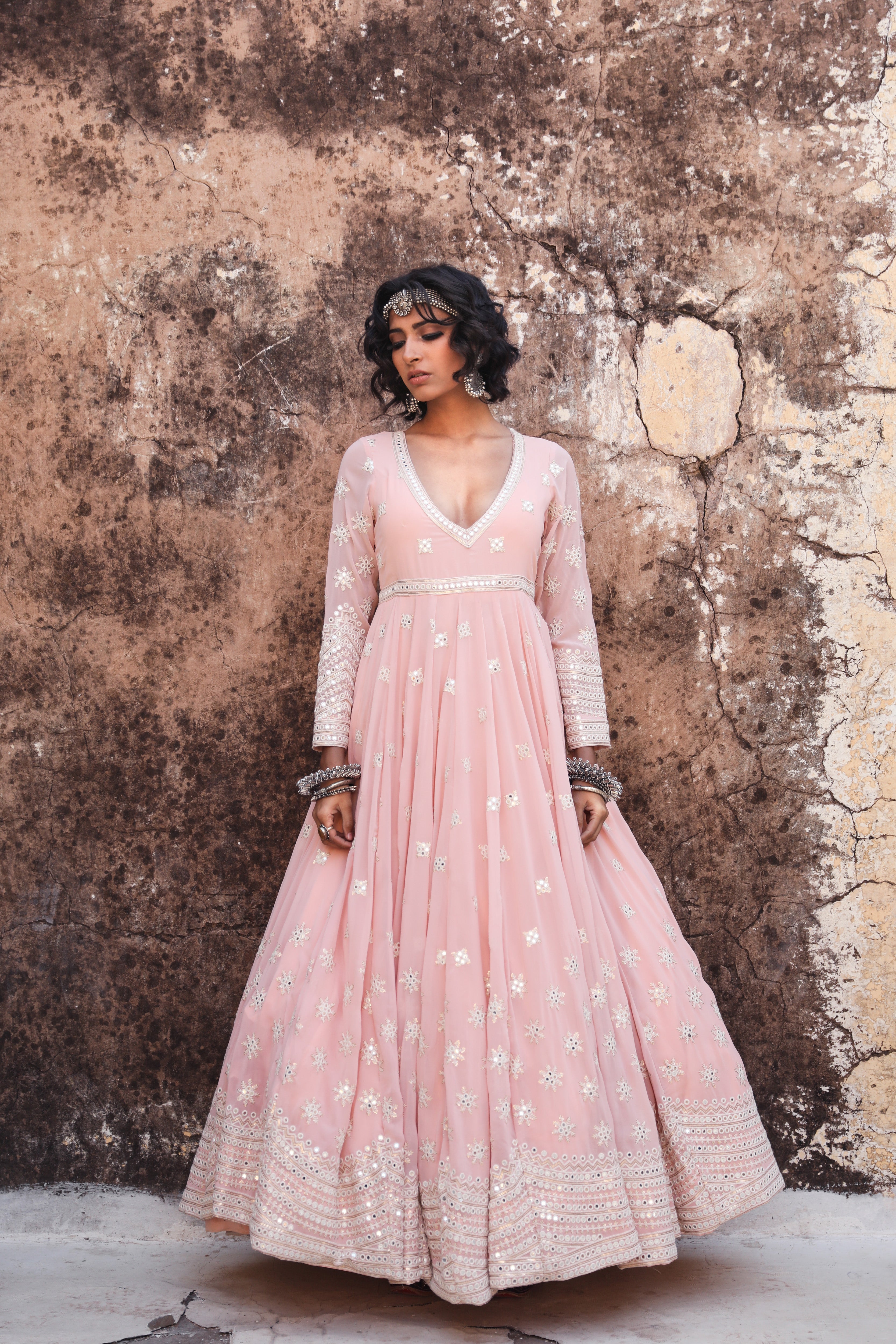 HASEEN PEACH GOWN Gulabo Jaipur