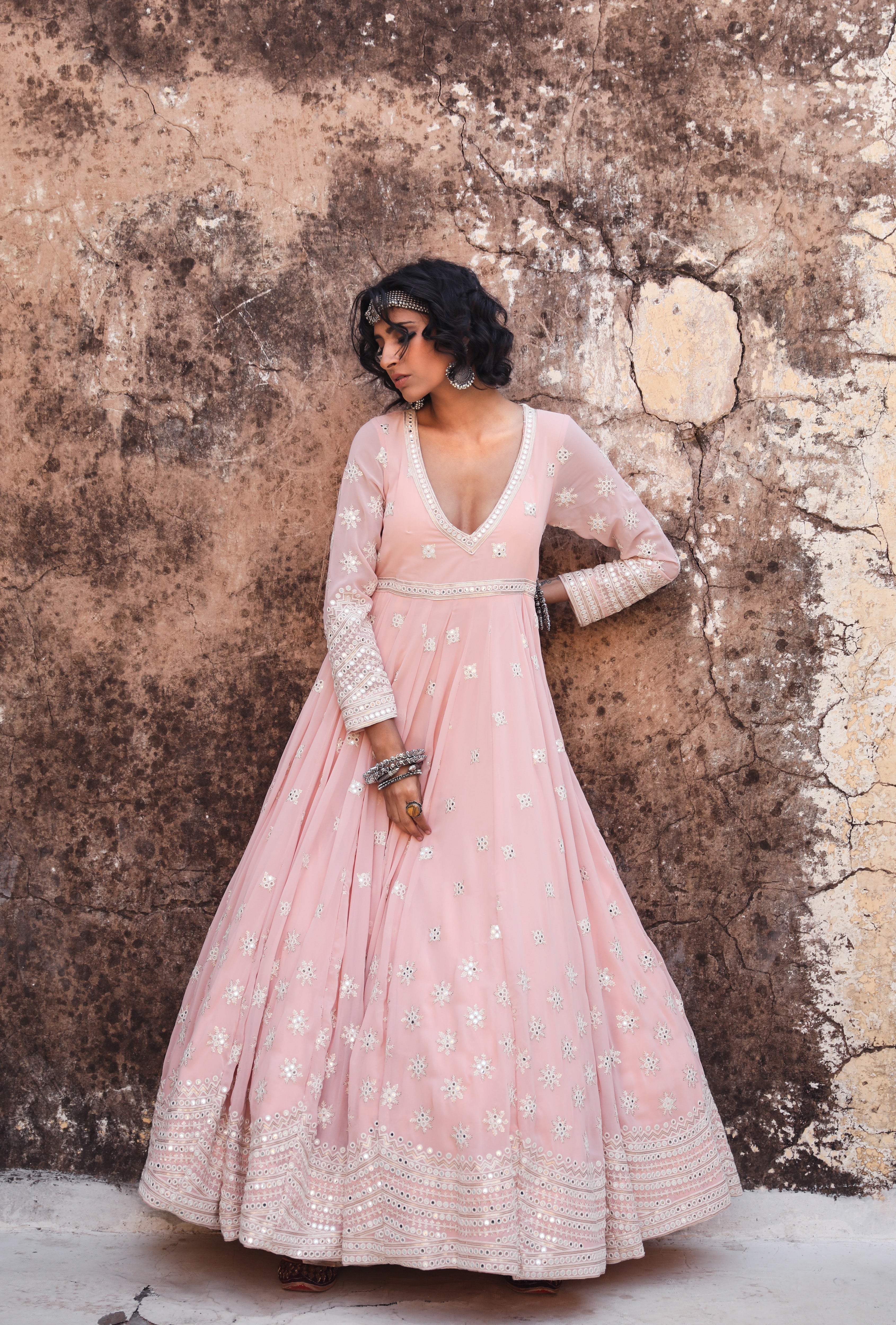 HASEEN PEACH GOWN Gulabo Jaipur