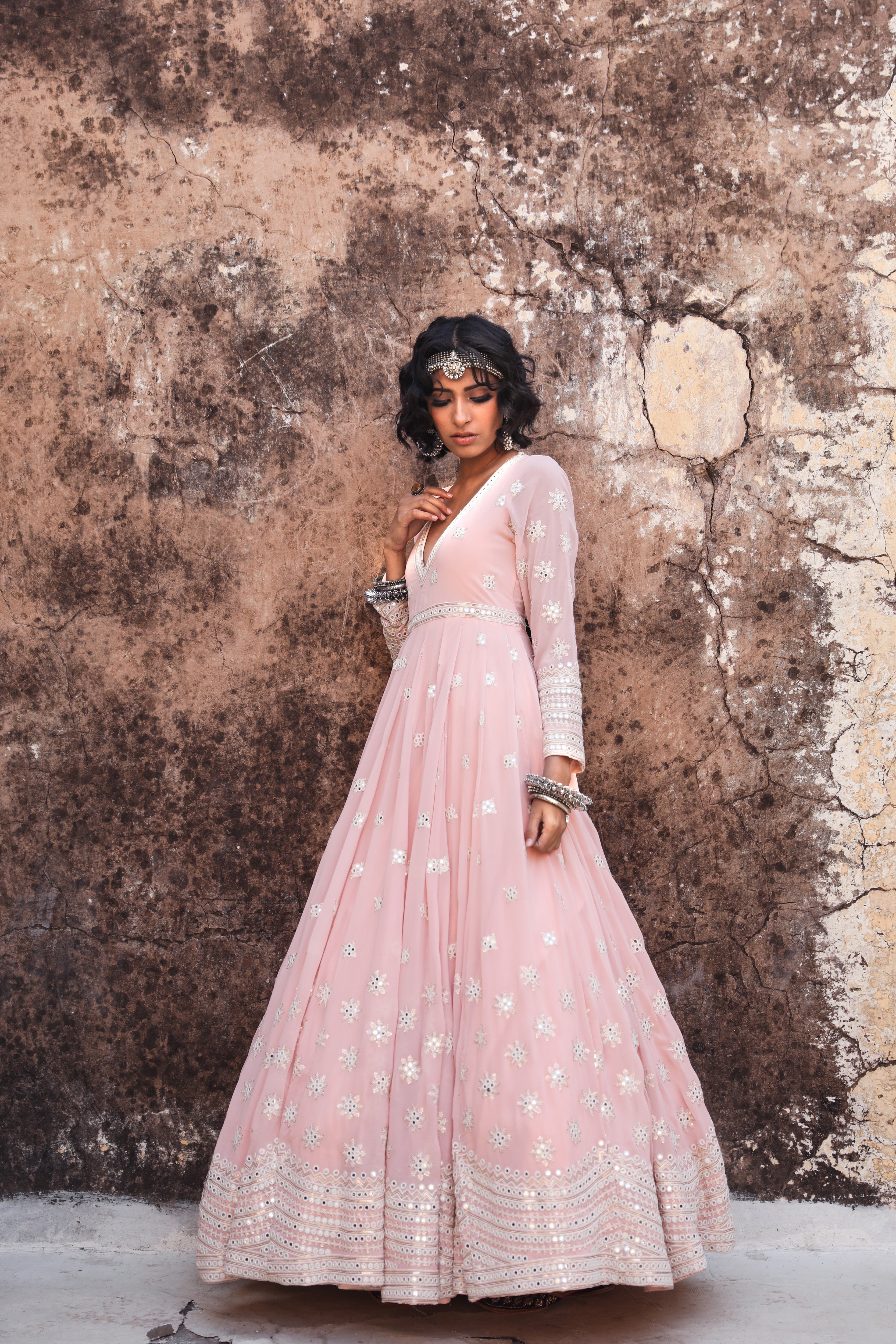 HASEEN PEACH GOWN Gulabo Jaipur