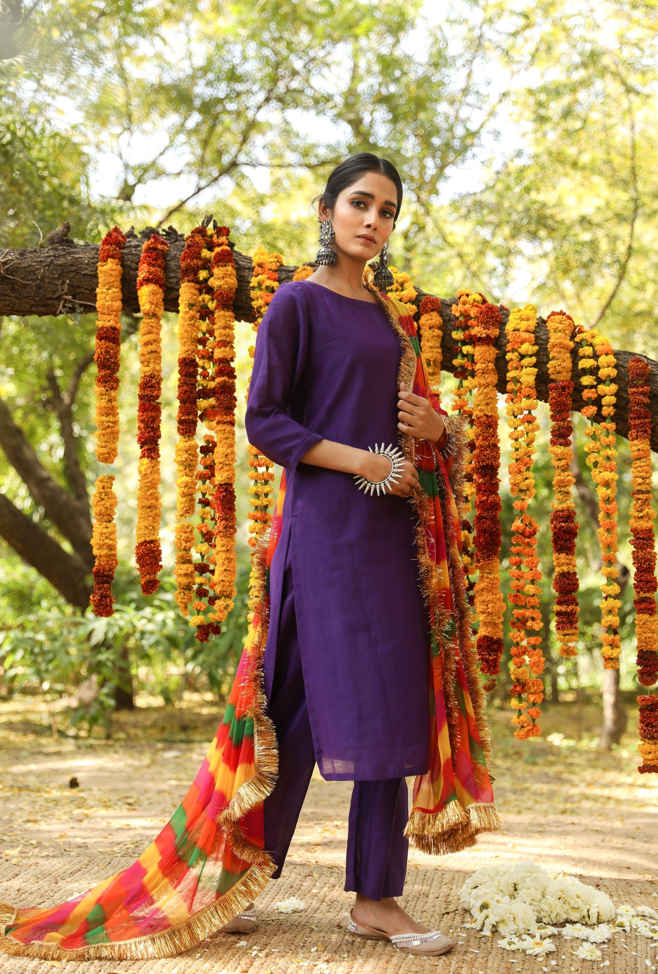 HEMA PURPLE STRAIGHT SET Gulabo Jaipur