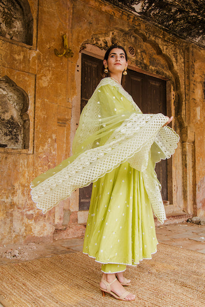 Hairat Green Anarkali Set Gulabo Jaipur