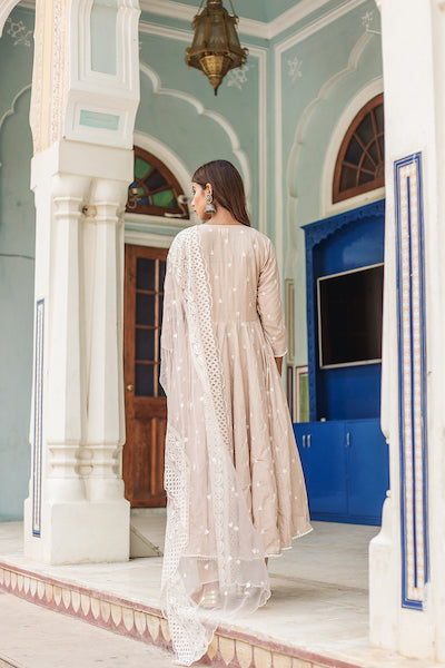 Hairat Grey Anarkali Set Gulabo Jaipur