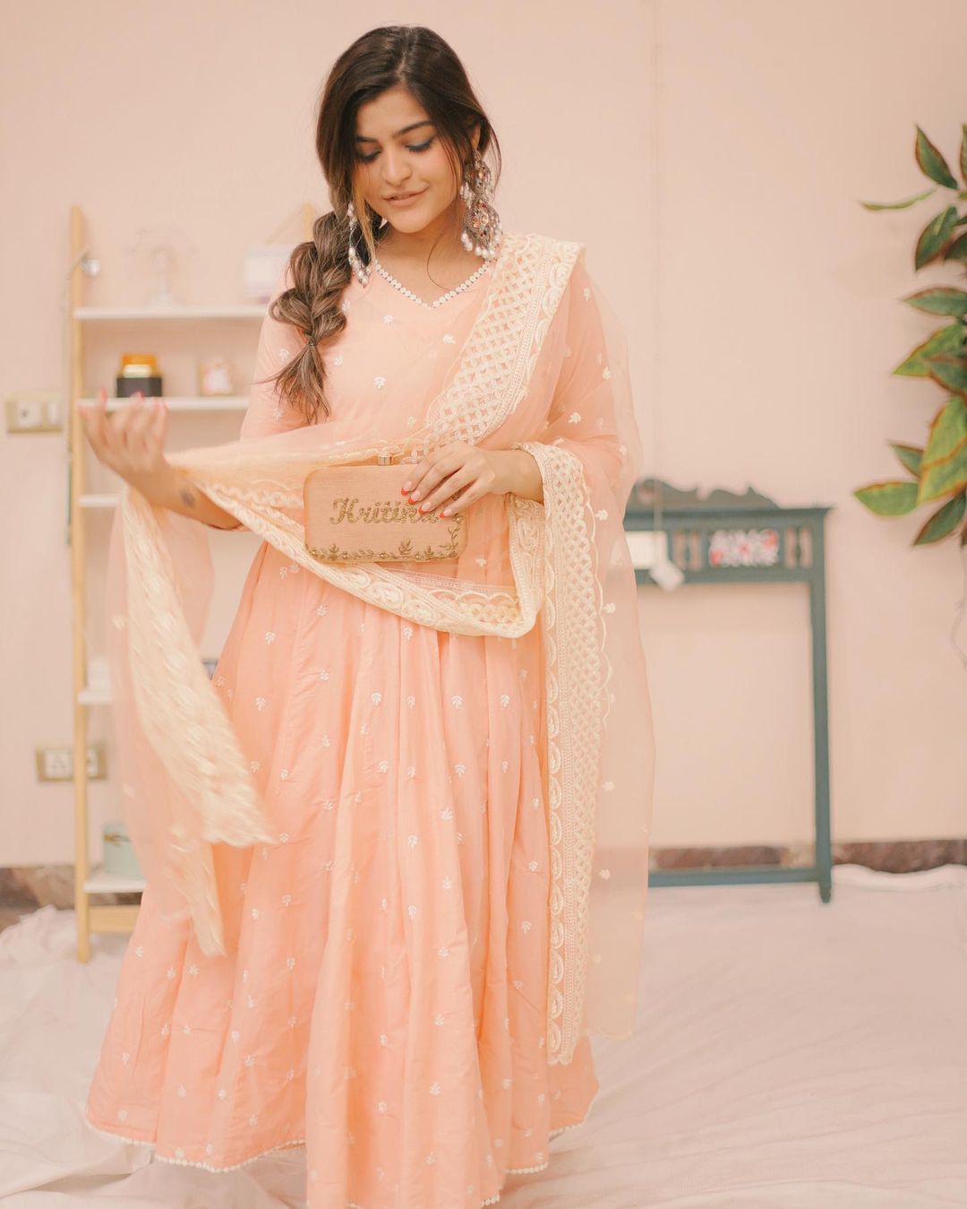 Hairat Peach Anarkali Set Gulabo Jaipur