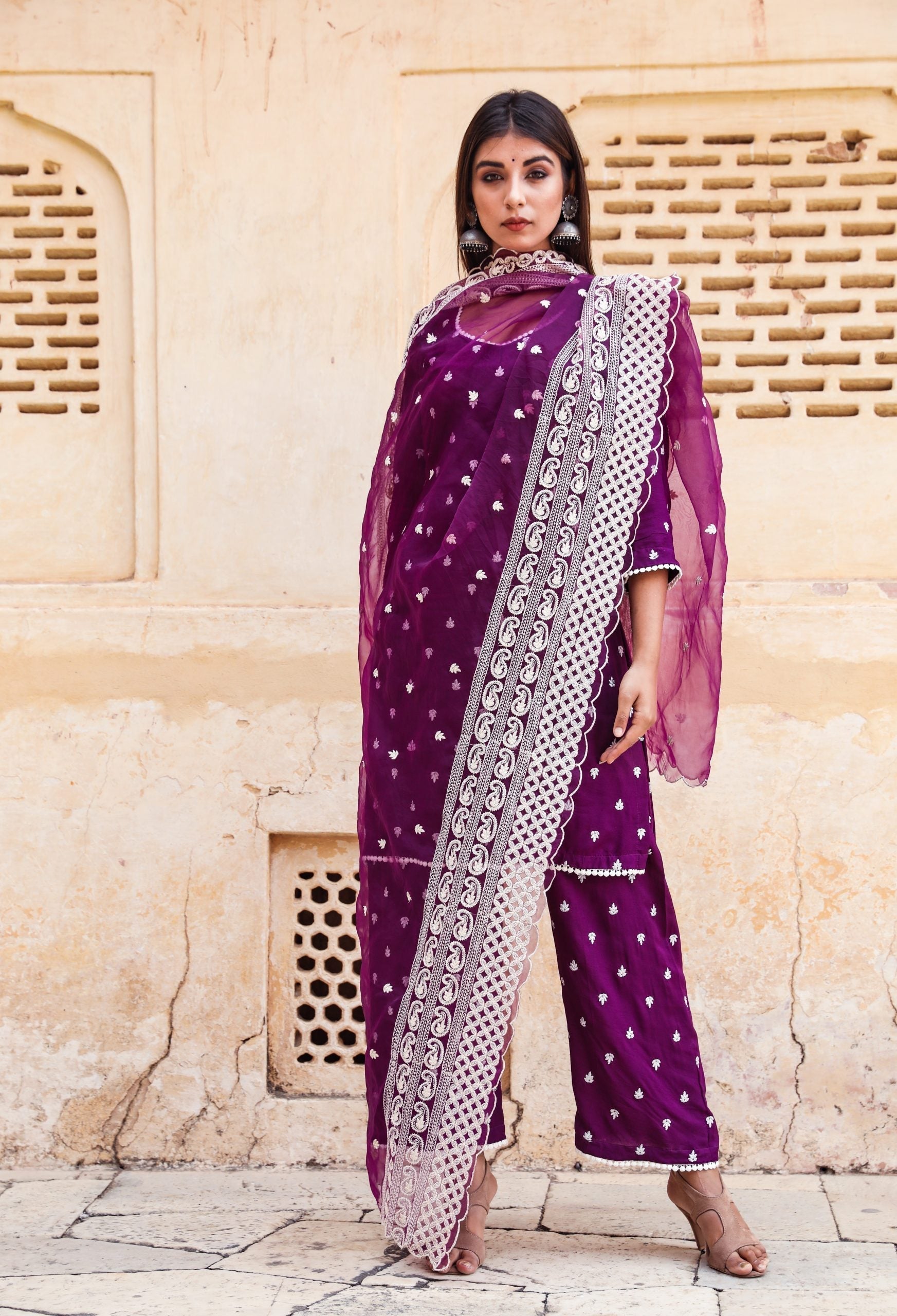 Hairat Purple Straight Set Gulabo Jaipur