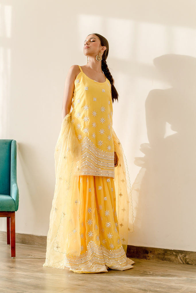 Haseen Yellow Sharara Set Gulabo Jaipur