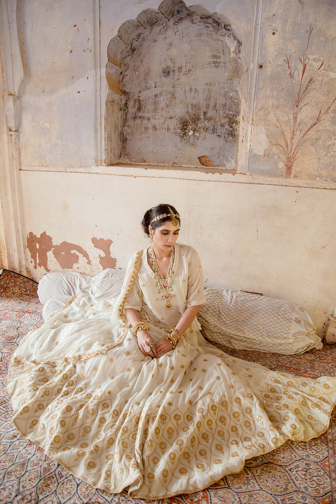 Heer Ivory Lehenga Gulabo Jaipur