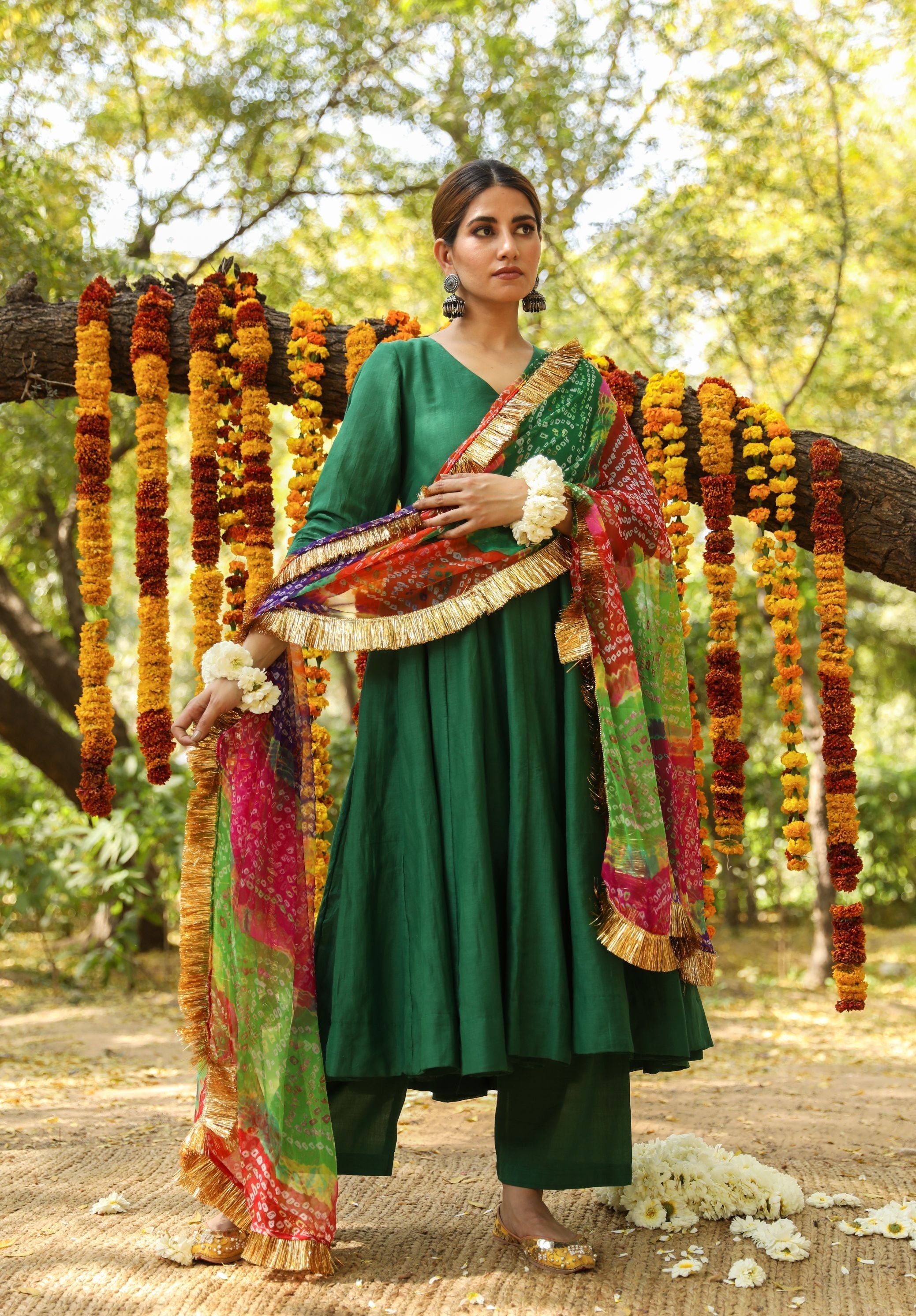 Hema Green Anarkali Set Gulabo Jaipur