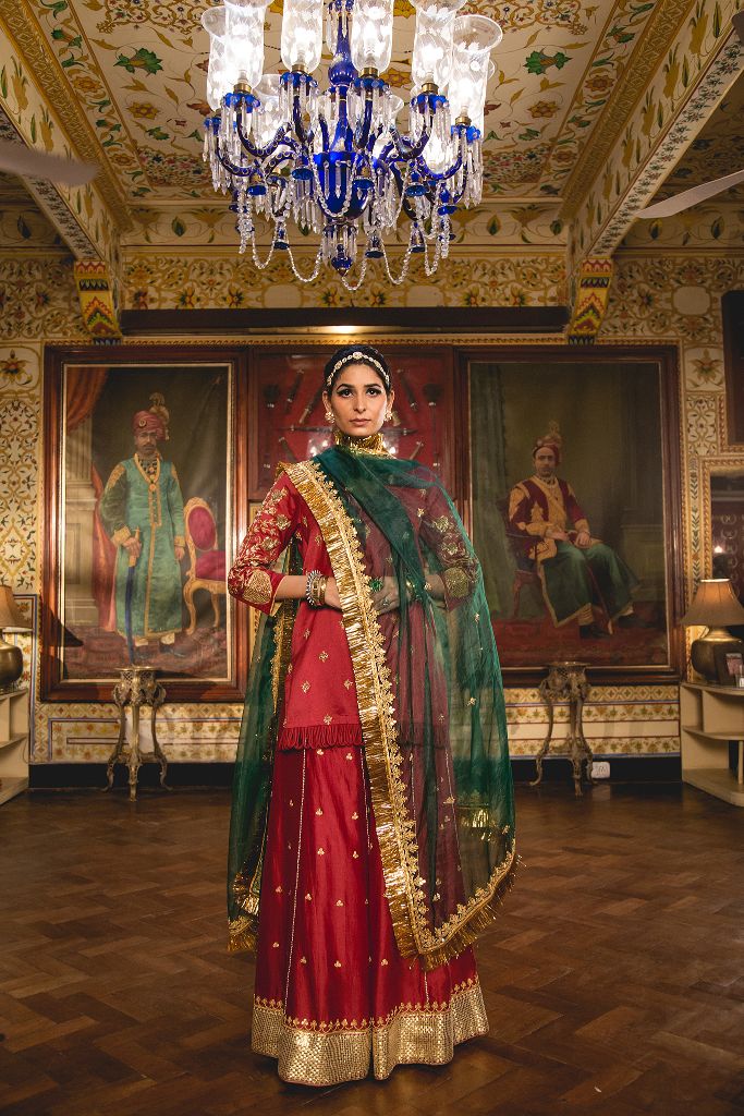 IMAMA MAROON SHARARA SET Gulabo Jaipur