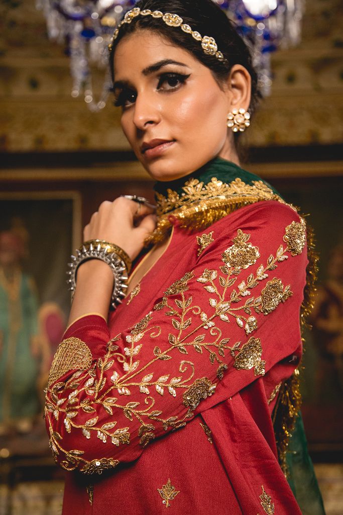 IMAMA MAROON SHARARA SET Gulabo Jaipur