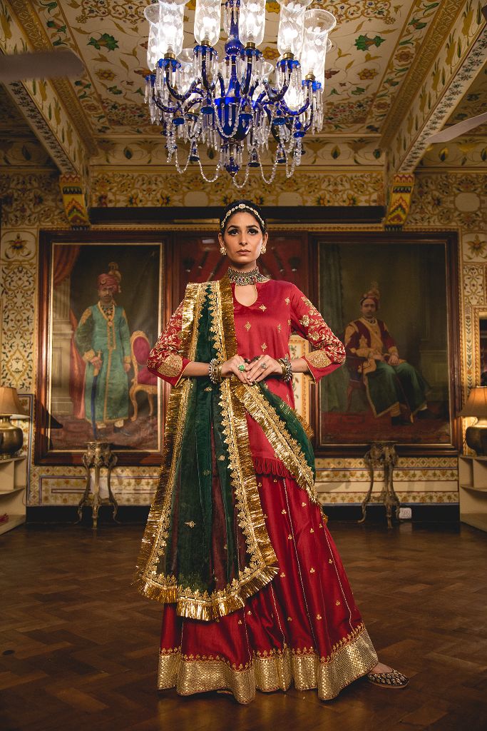 IMAMA MAROON SHARARA SET Gulabo Jaipur