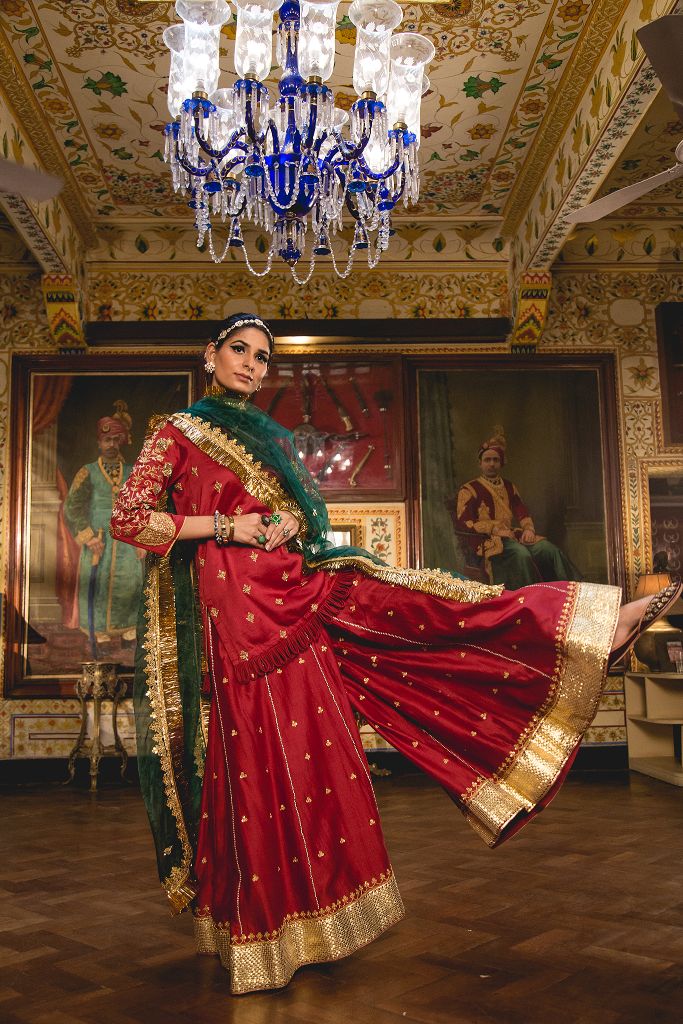 IMAMA MAROON SHARARA SET Gulabo Jaipur