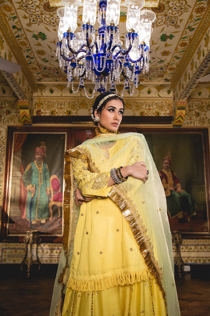 IMAMA YELLOW SHARARA SET Gulabo Jaipur