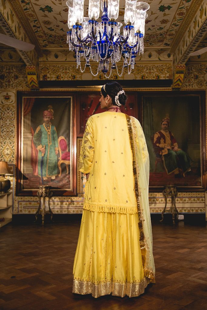 IMAMA YELLOW SHARARA SET Gulabo Jaipur