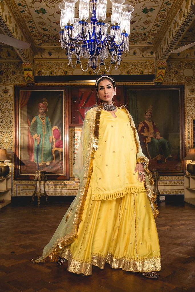 IMAMA YELLOW SHARARA SET Gulabo Jaipur