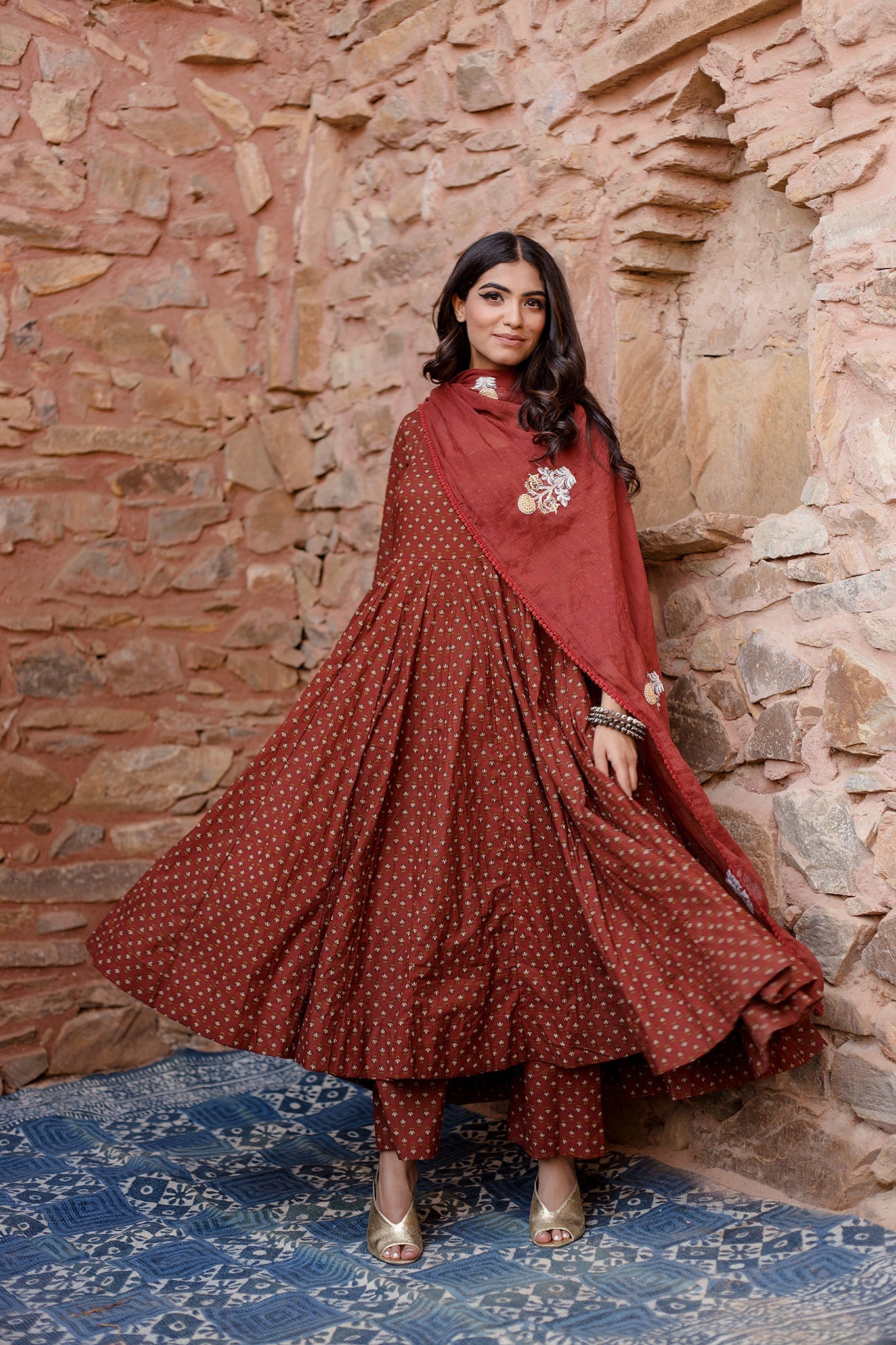 PADMA BROWN ANARKALI SET