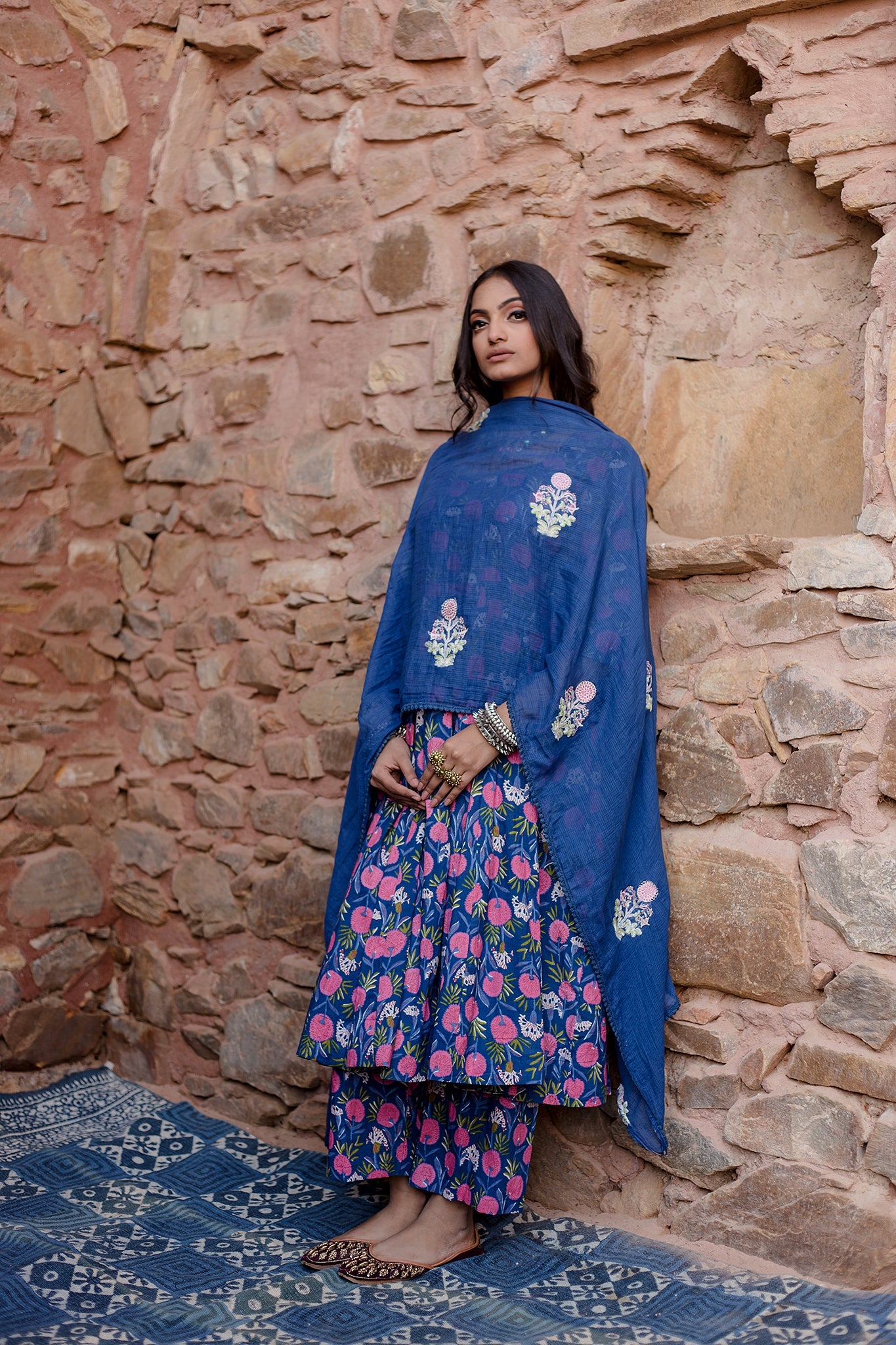 MEENA BLUE ANARKALI