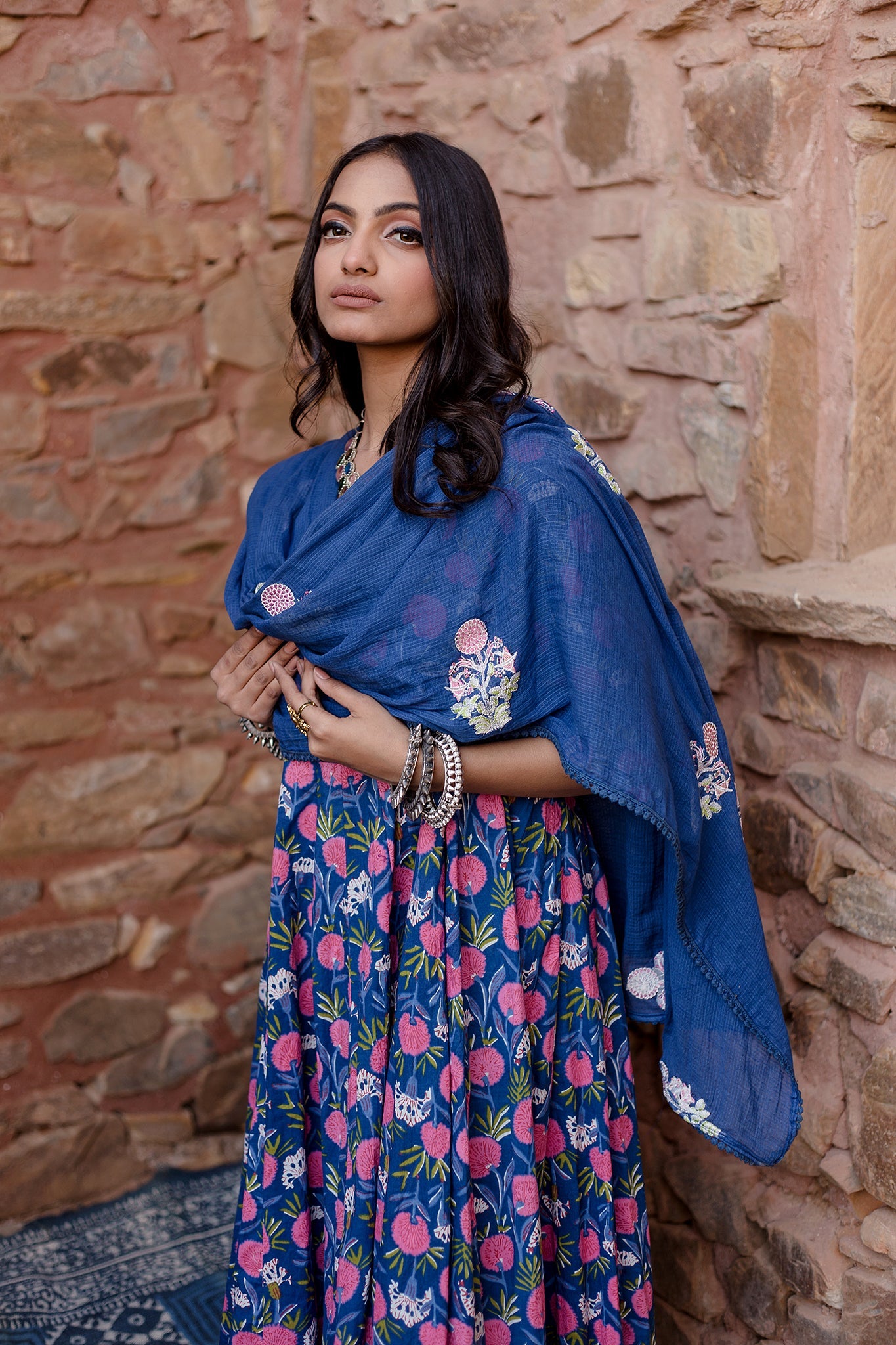 MEENA BLUE ANARKALI