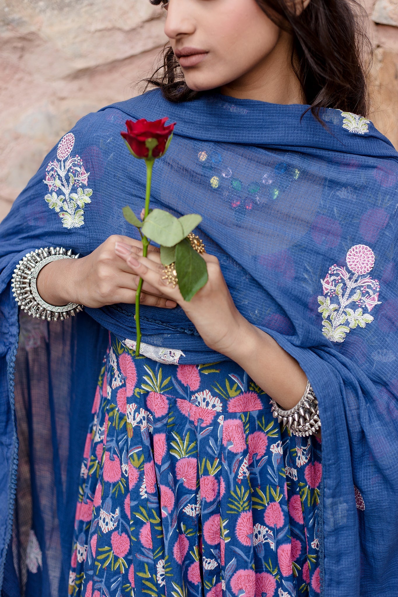 MEENA BLUE ANARKALI