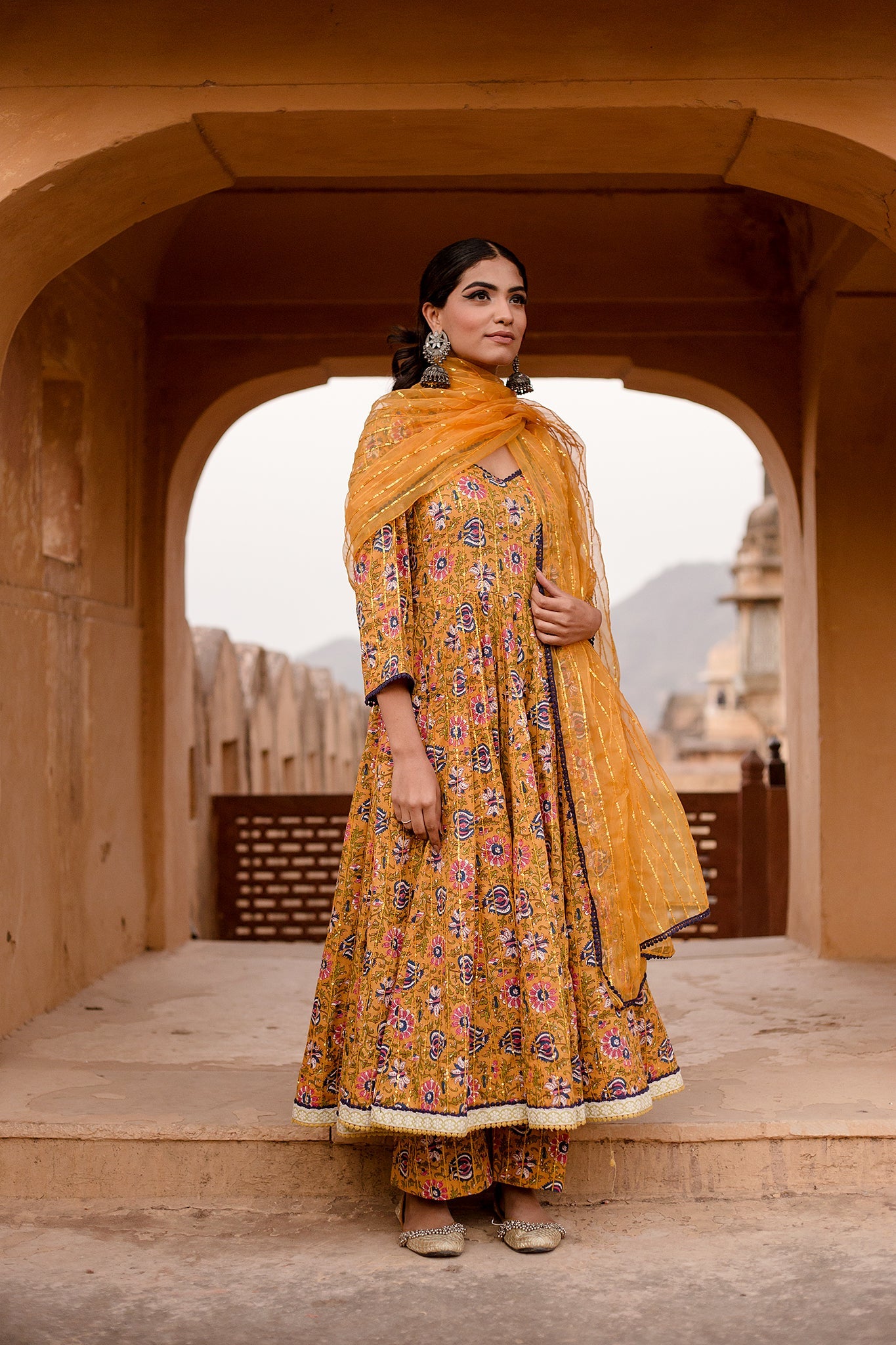 PRITAL TAARI YELLOW ANARKALI SET