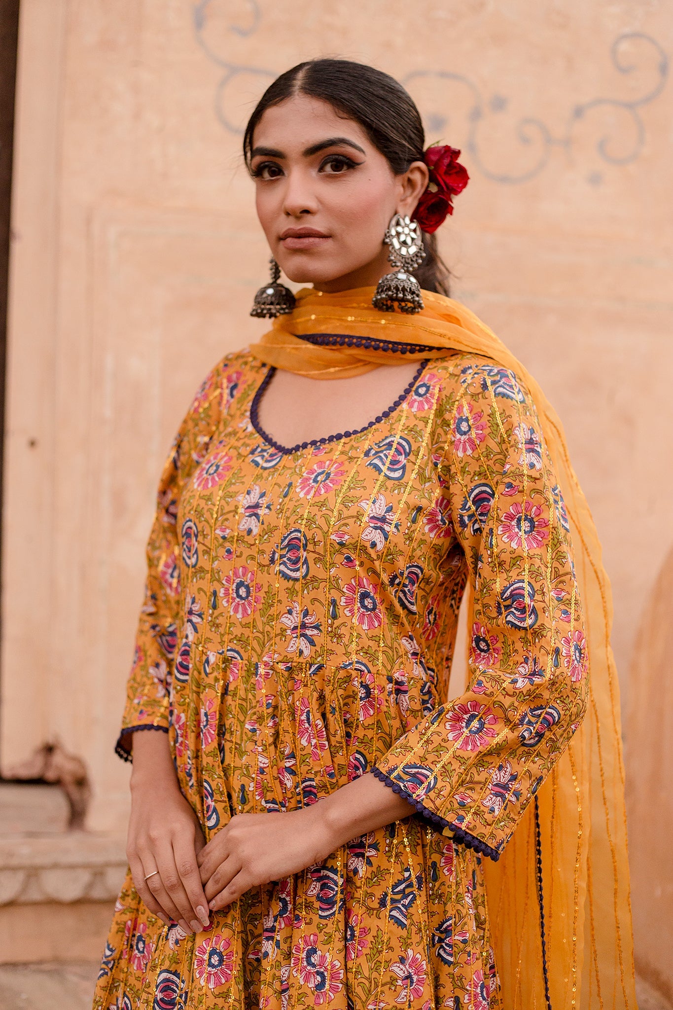 PRITAL TAARI YELLOW ANARKALI SET