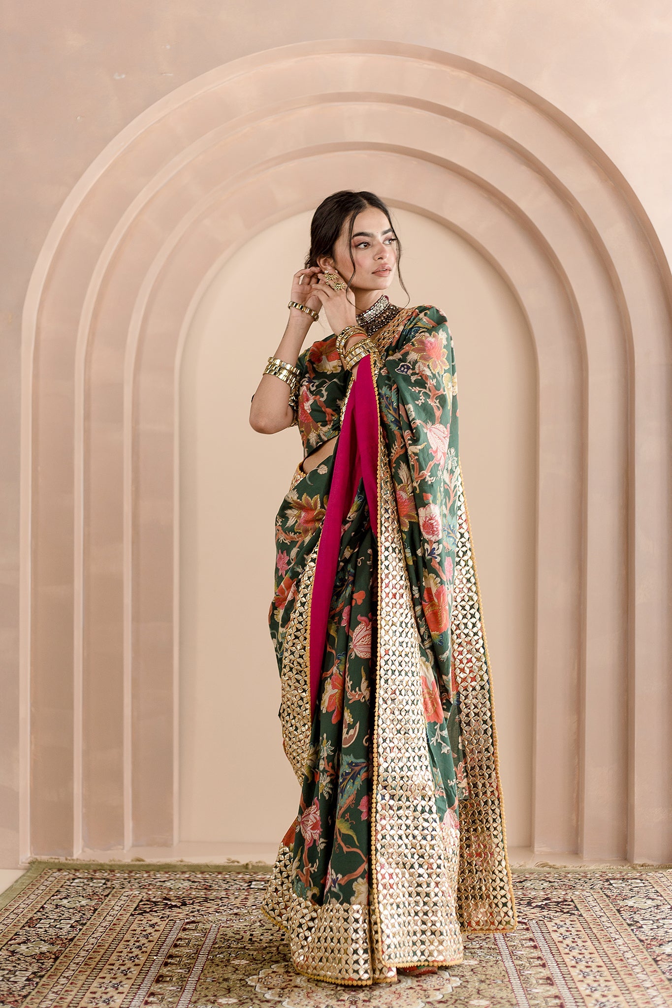 GULBAAGH COTTON SAREE KACHI PATTI DETAILING IN BORDER