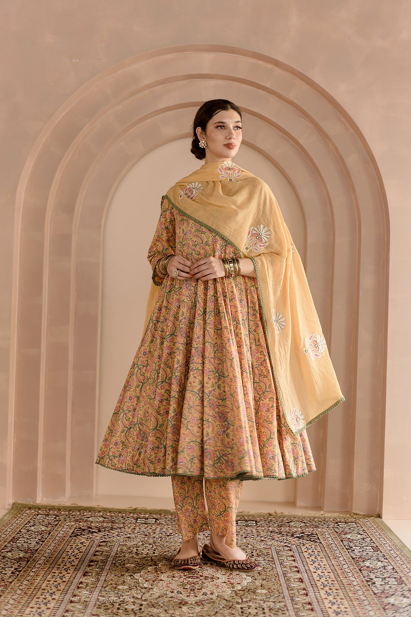 Shaila Yellow Anarkali Set