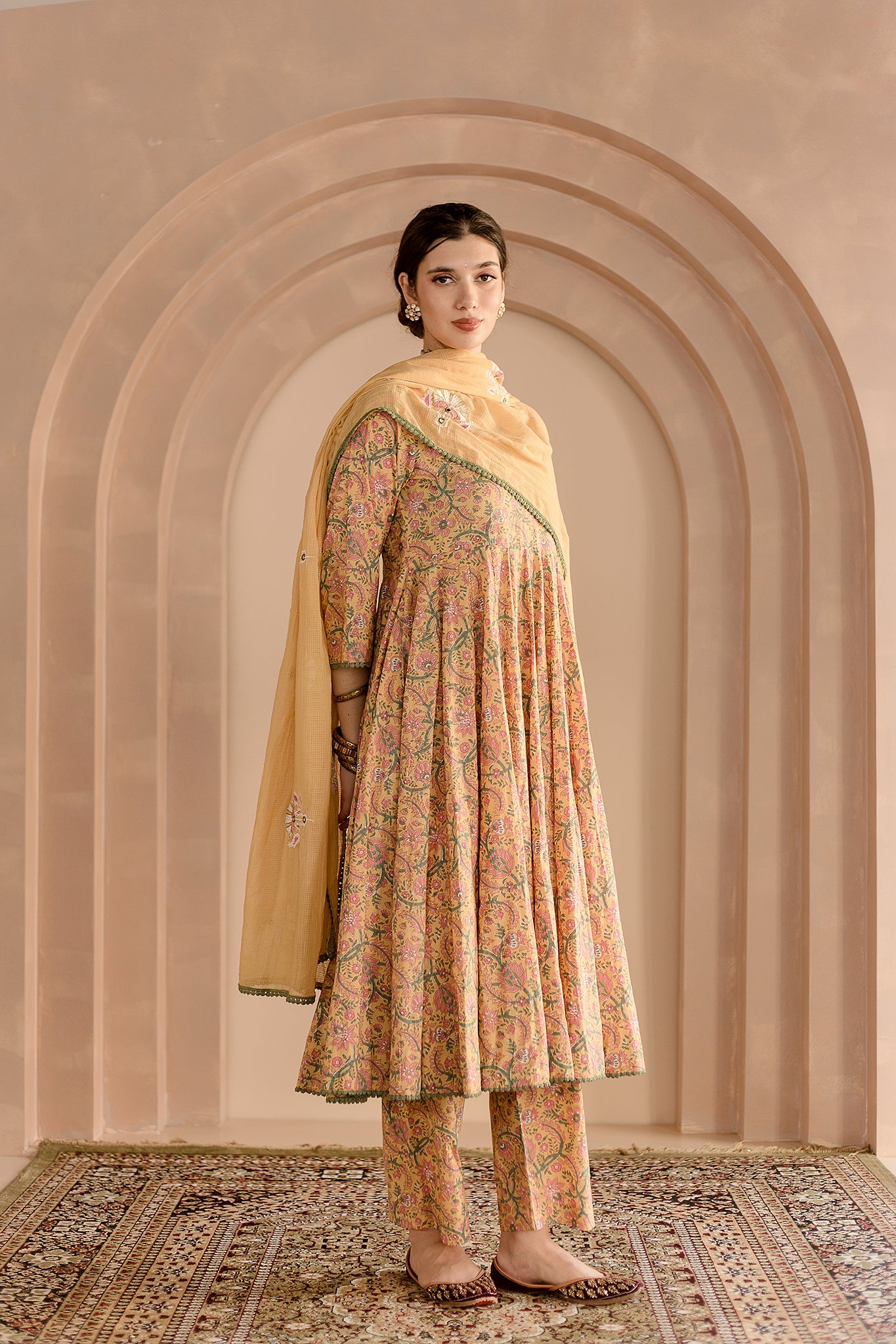 Shaila Yellow Anarkali Set