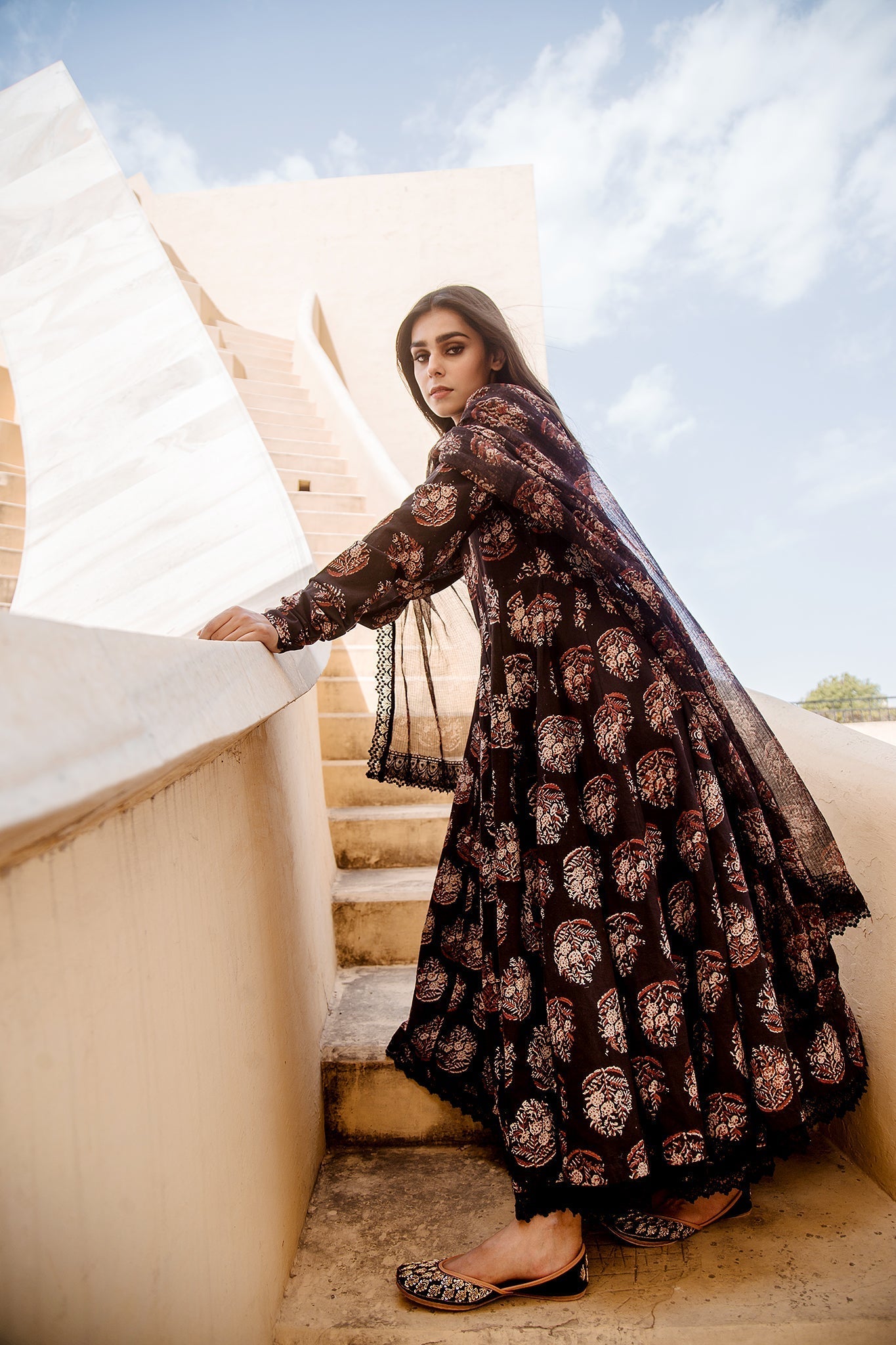 JASMINE BLACK ANARKALI SET Gulabo Jaipur