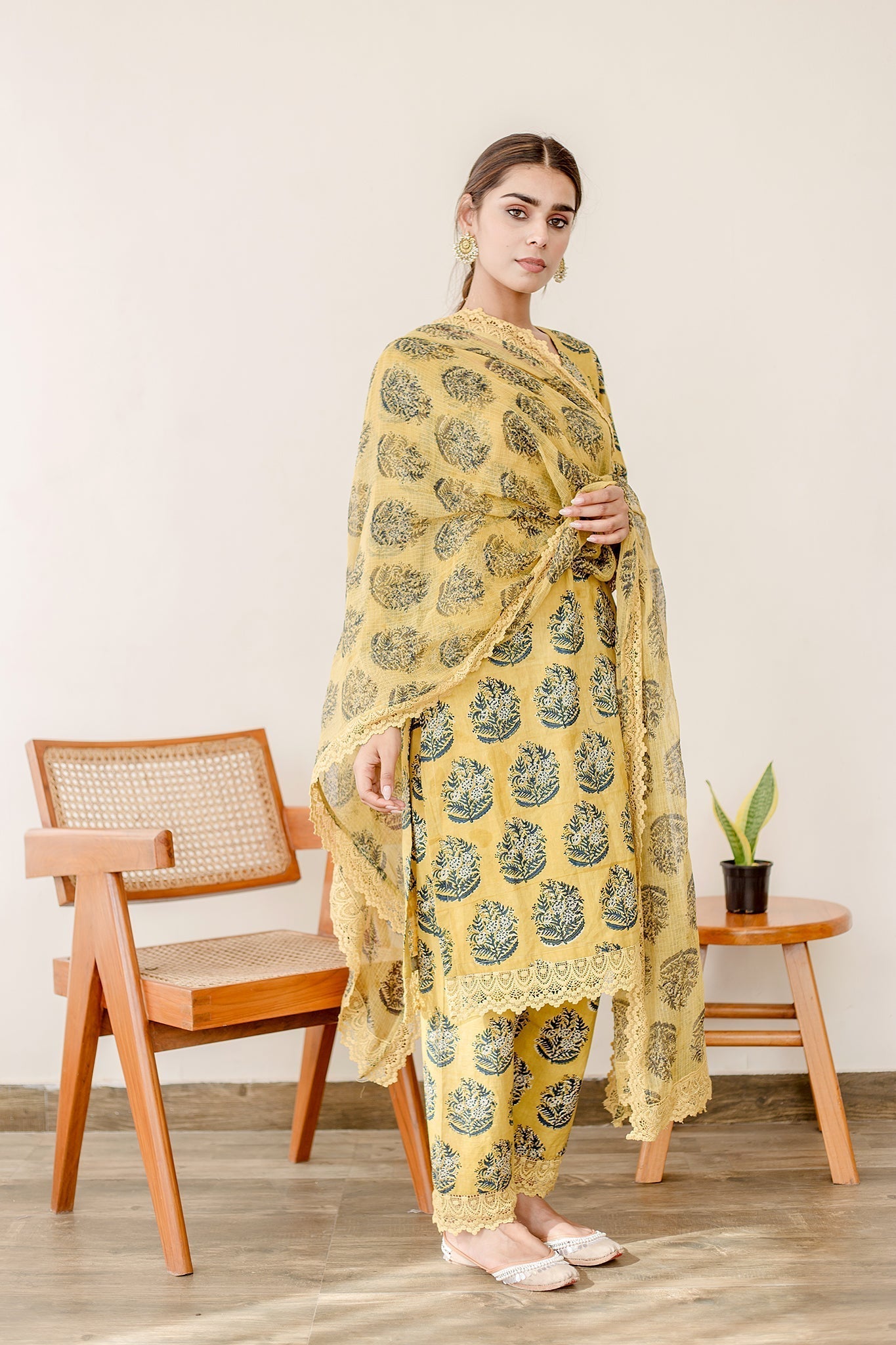 JASMINE MUSTARD STRAIGHT SET Gulabo Jaipur