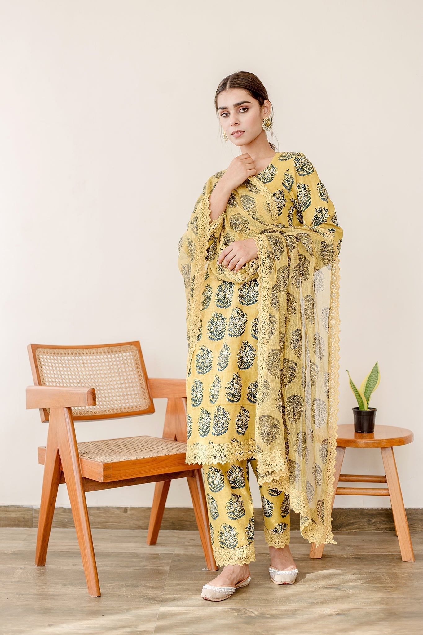 JASMINE MUSTARD STRAIGHT SET Gulabo Jaipur