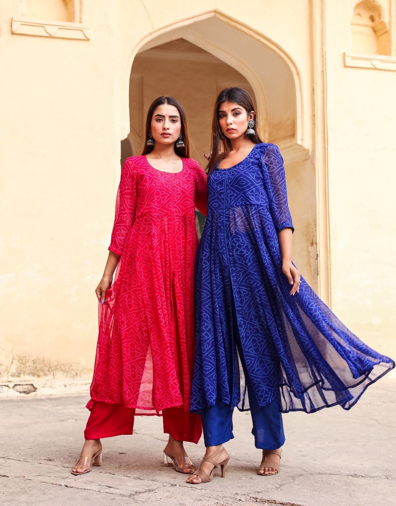 Janhvi Kapoor in Blue Anarkali Set Gulabo Jaipur