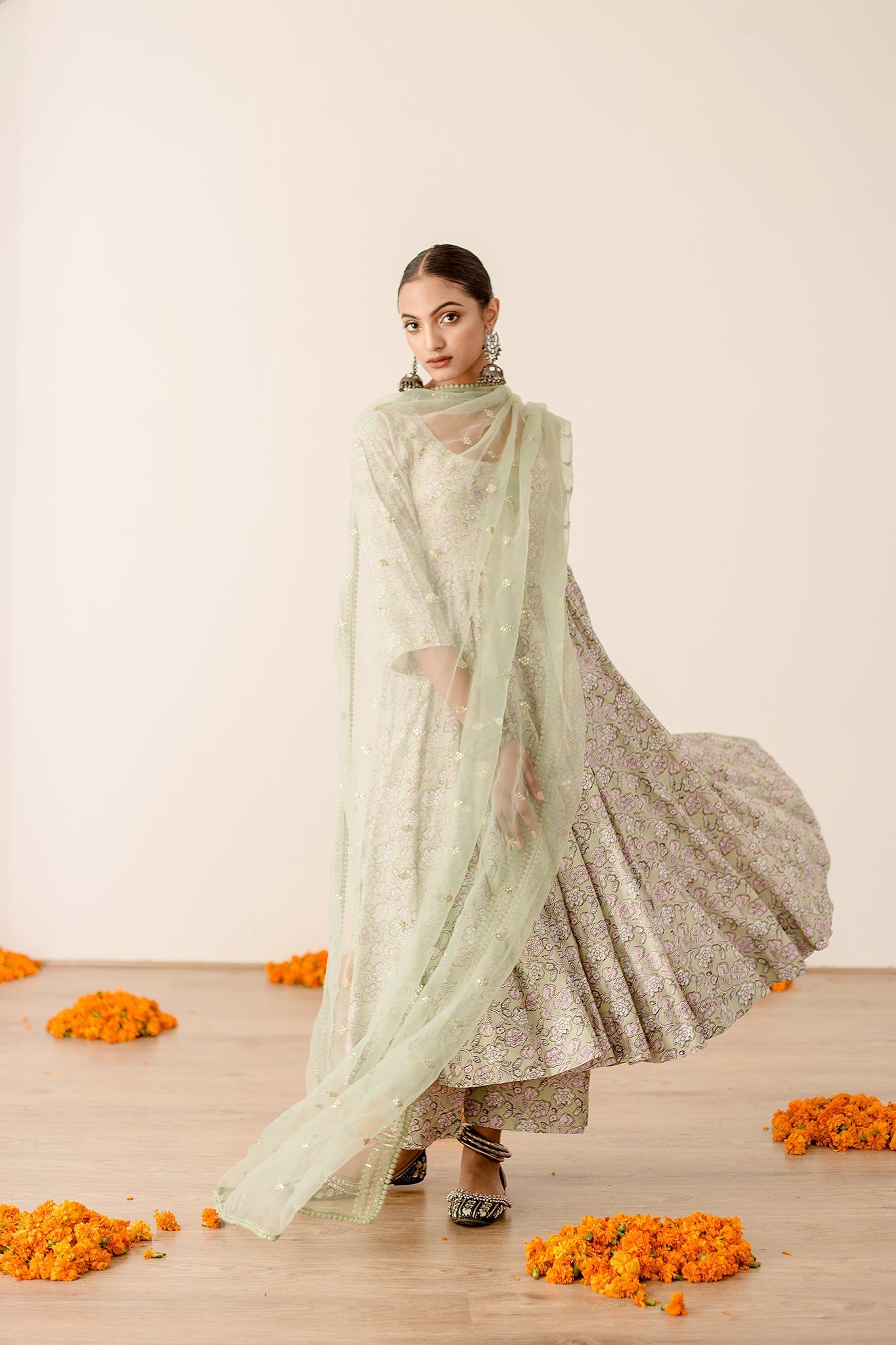 KHUSHI MINT ANARKALI SET Gulabo Jaipur