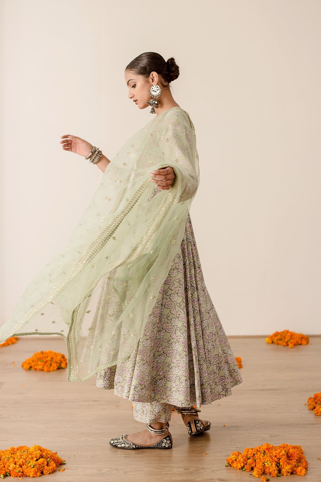 KHUSHI MINT ANARKALI SET Gulabo Jaipur