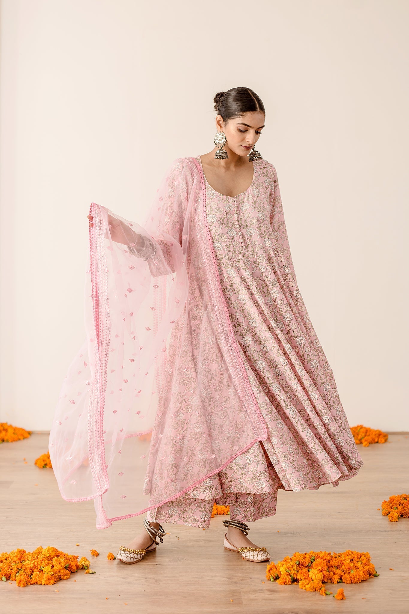 KHUSHI PINK ANARKALI SET Gulabo Jaipur